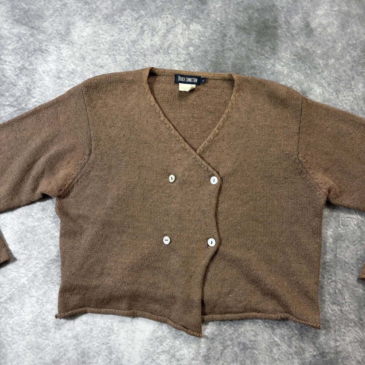 FCUK × French Connection × Vintage 1980s Vintage French Connection Sweater 1970s FCUK Cropped Size M / US 6-8 / IT 42-44 - 7 Thumbnail