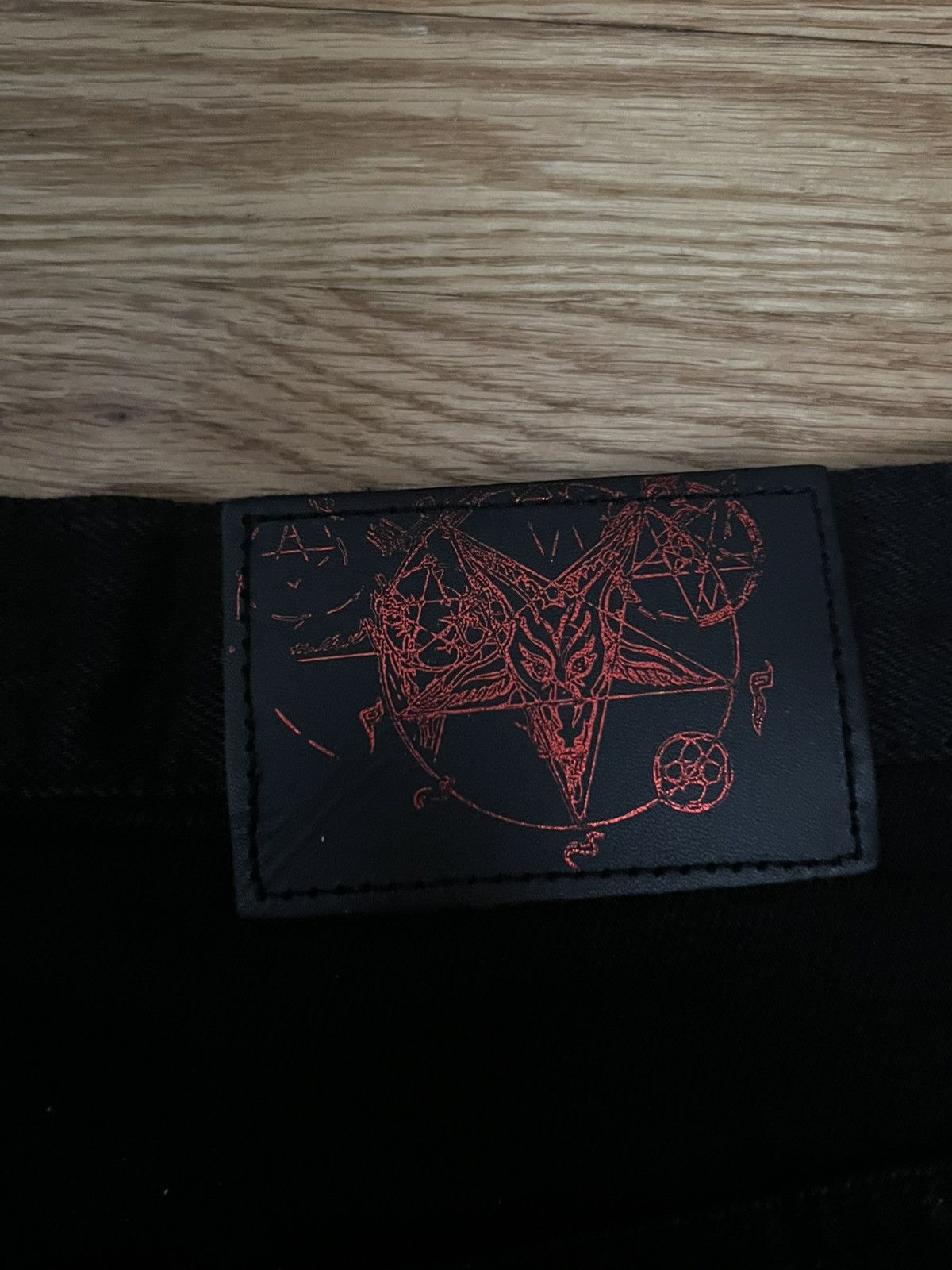 Japanese Brand Emostanceclub Leather patched flare jeans size 2 Size US 33 - 10 Thumbnail