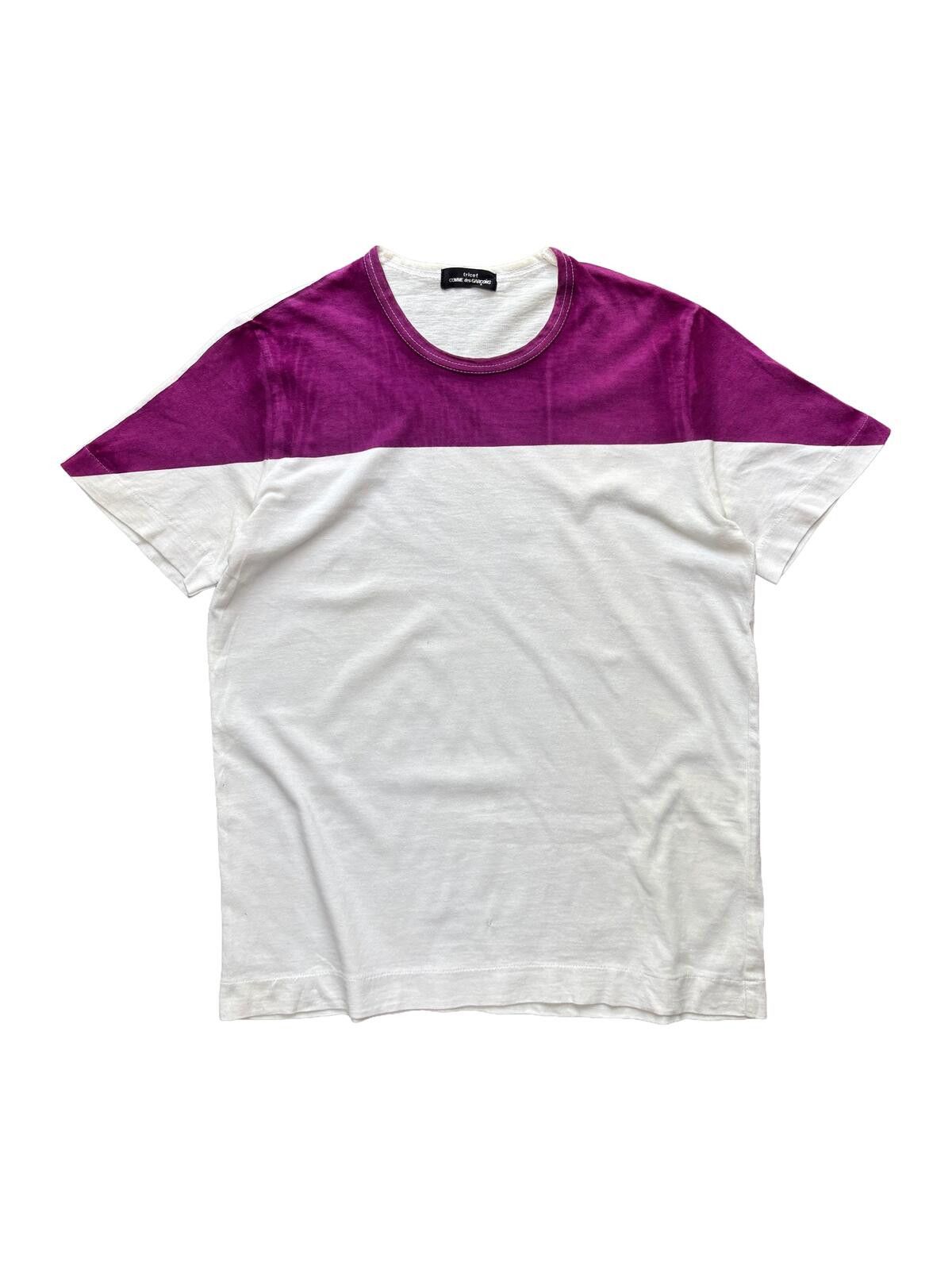 Comme des Garcons Tricot CDG SS00 Glossy Tee Purple White S Size US S / EU 44-46 / 1 - 1 Thumbnail