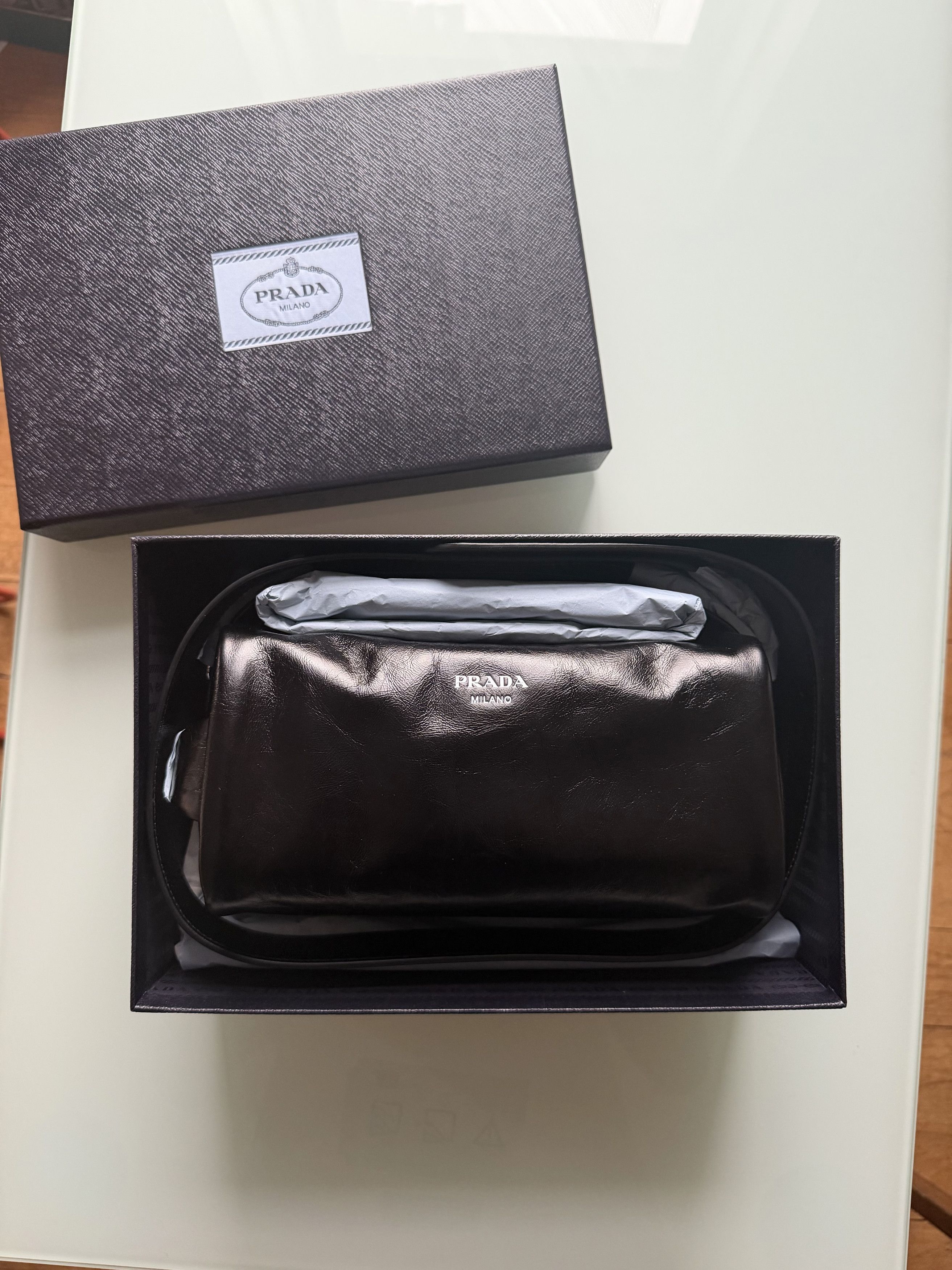 Prada Prada Black Leather Shoulder Bag MSRP $2,550 Size ONE SIZE - 3 Thumbnail