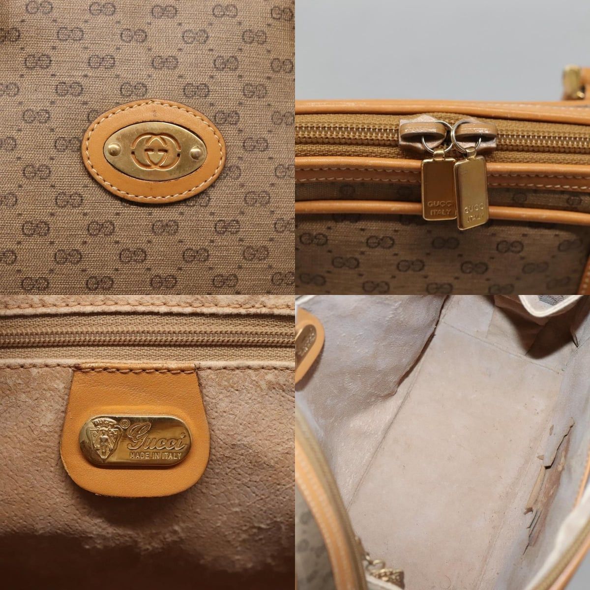 Gucci GUCCI Micro GG Supreme Hand Bag Pvc Beige Gold 000 39 000 39 Size ONE SIZE - 11 Thumbnail