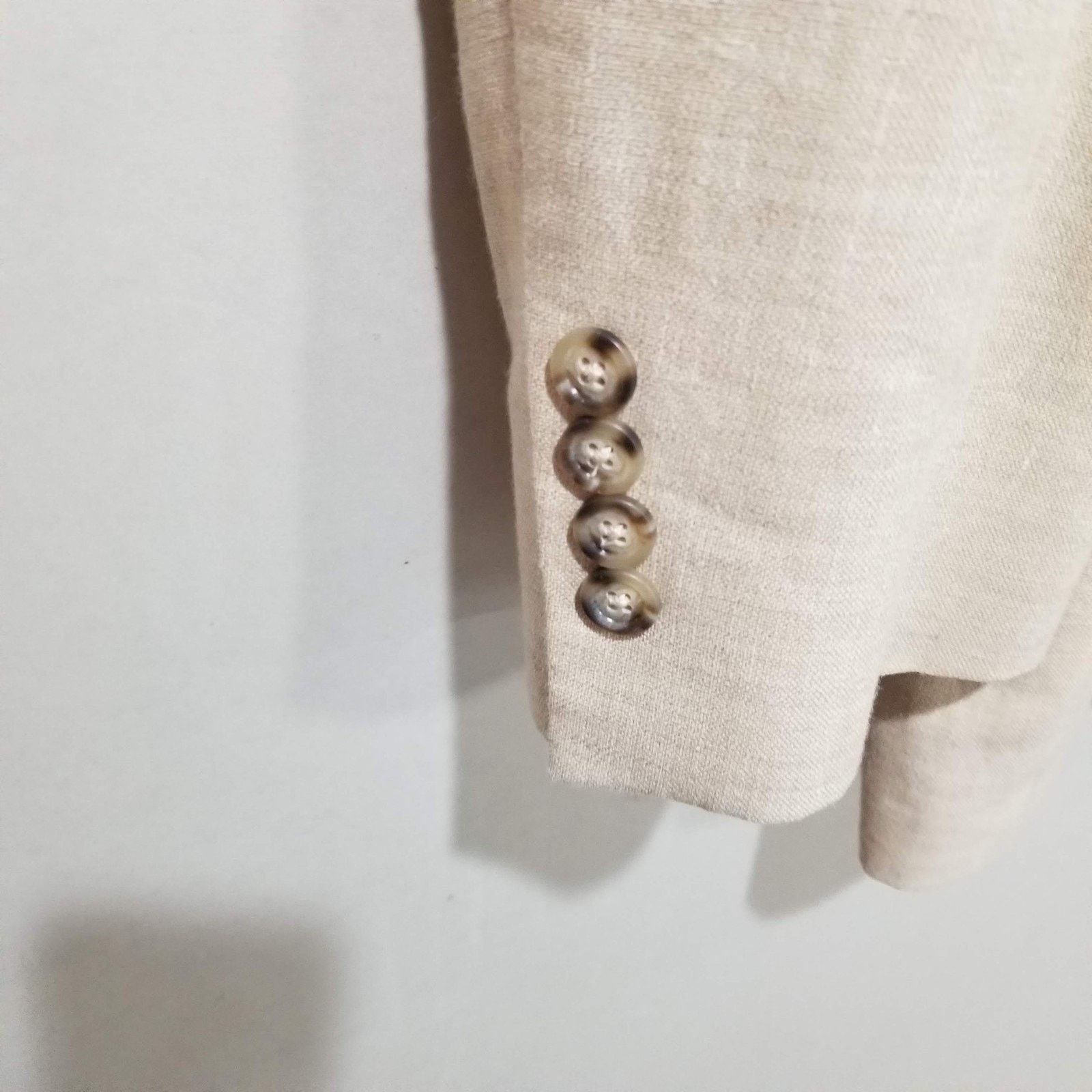 Jos. A. Bank Jos A Bank Blazer Mens 41R Beige Linen Wool Sport Coat Size 40R - 3 Thumbnail