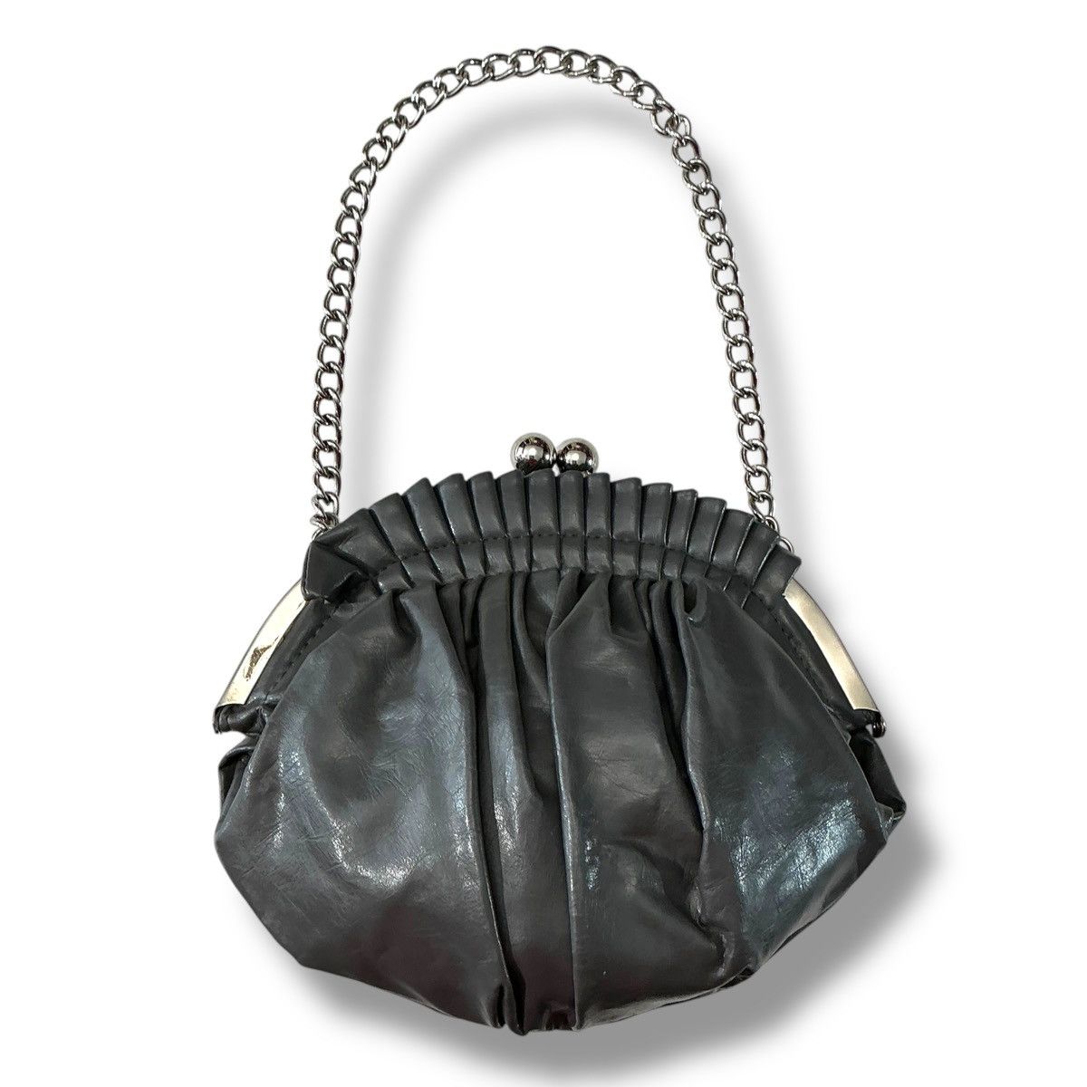 Other Vintage Grey Clutch with Chain Handle and Kiss-lock Closure Size ONE SIZE - 1 Thumbnail
