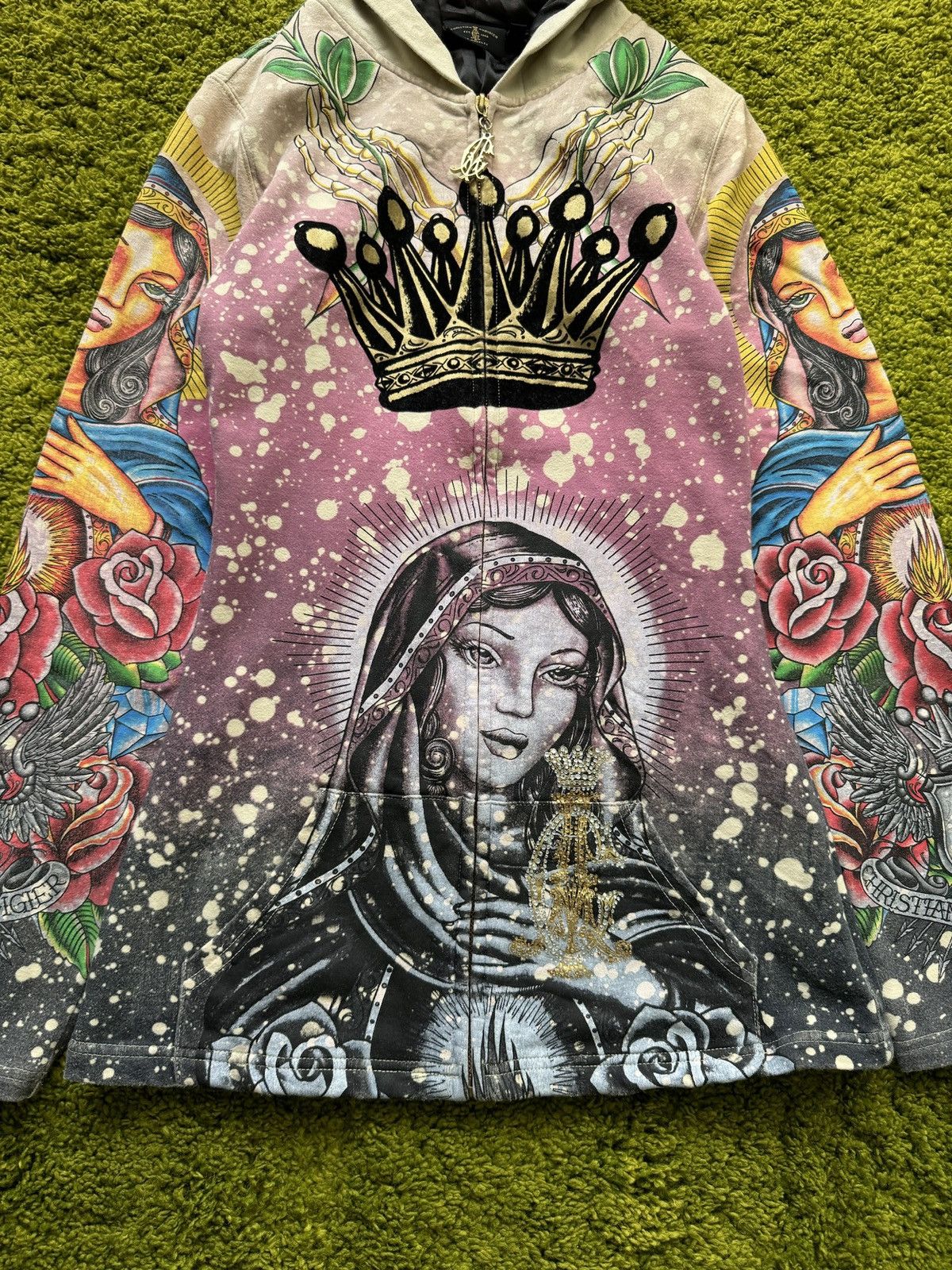 Christian Audigier × Ed Hardy × Vintage Christian Audigier Y2K vintage Saint Virgin Mary hoodie Size S / US 4 / IT 40 - 13 Thumbnail