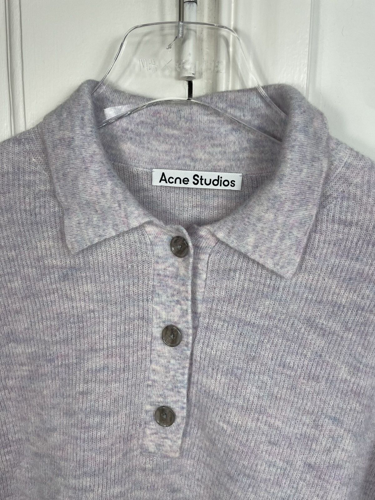 Acne Studios × Designer *GRAIL* Acne Studios cropped knit lilac sweater top mohair Size M / US 6-8 / IT 42-44 - 3 Thumbnail
