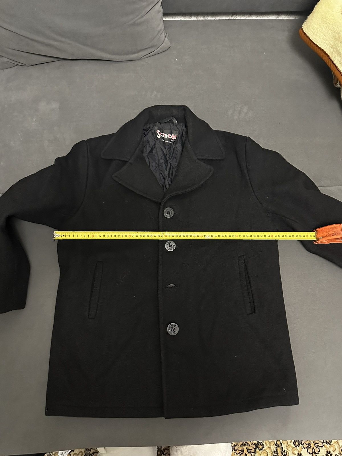Schott Vintage Schott Jacket Black Made In USA NYC Car Coat Wool Size US L / EU 52-54 / 3 - 8 Thumbnail