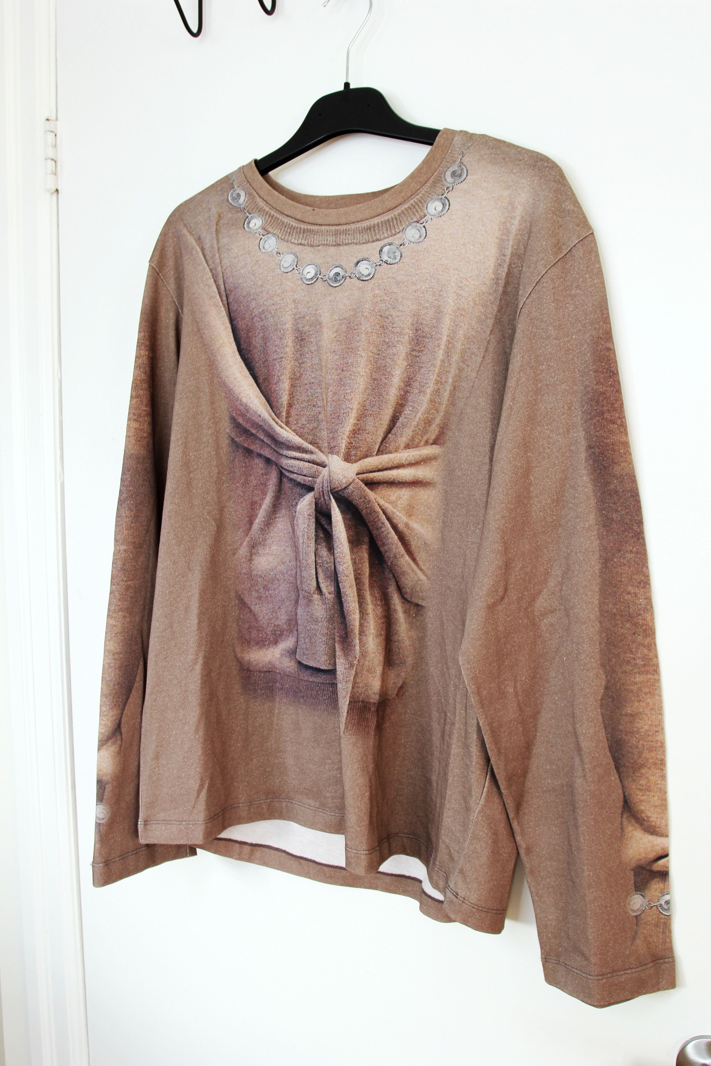 Marine Serre BNWT AW25 MARINE SERRE TROMPE L'OEIL KNIT JERSEY TSHIRT L Size US L / EU 52-54 / 3 - 5 Thumbnail