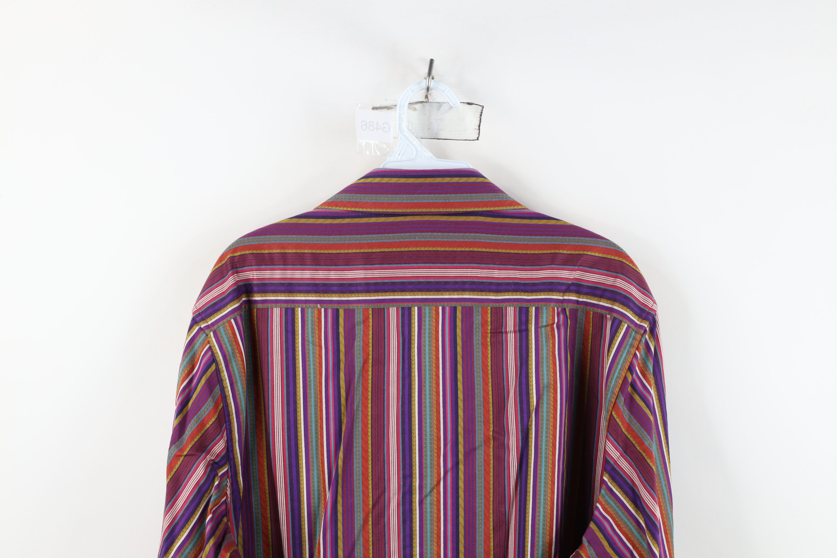 Robert Graham Robert Graham Cuff Rainbow Striped Collared Button Shirt Size US L / EU 52-54 / 3 - 13 Thumbnail