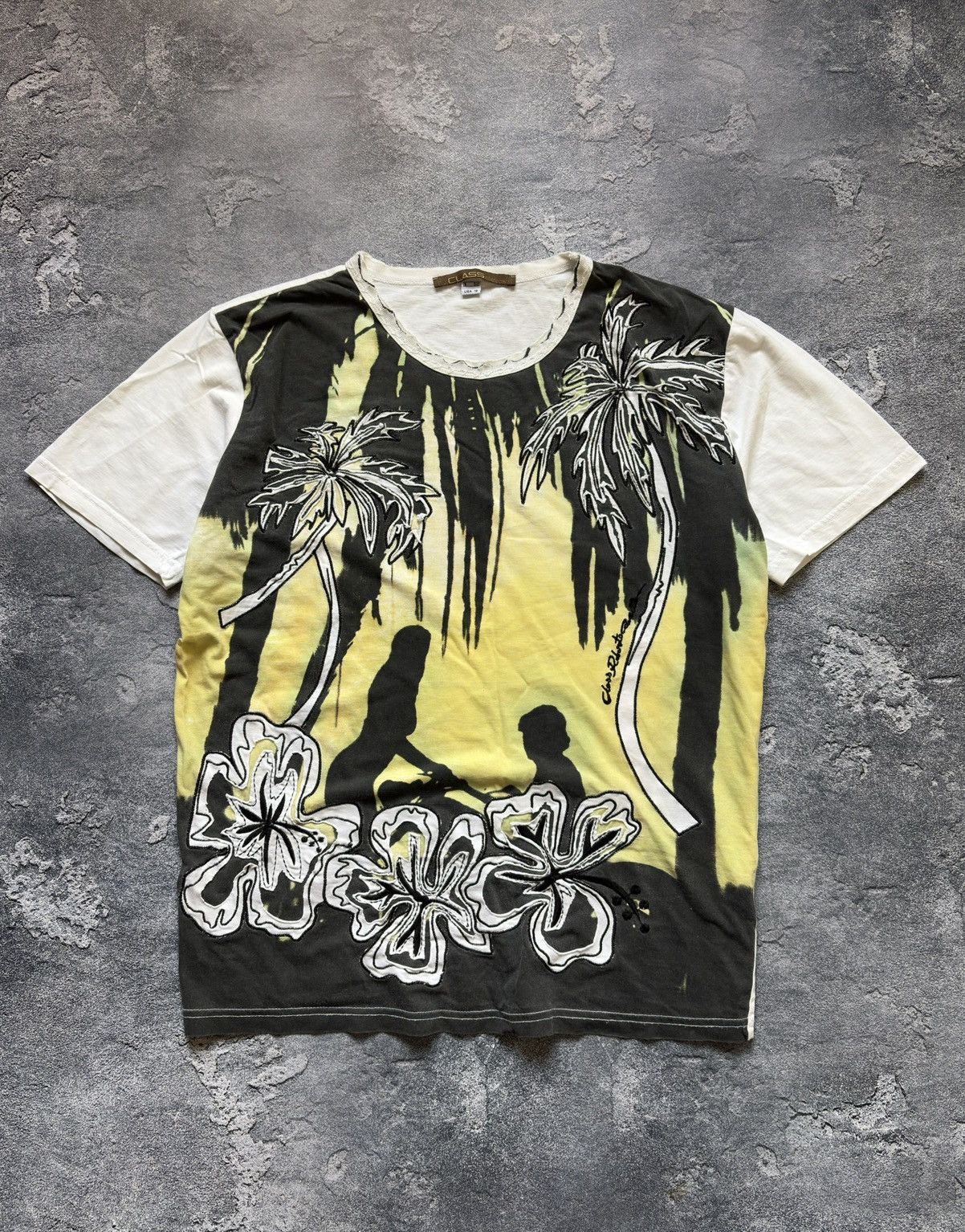Roberto Cavalli Vintage CLASS Roberto Cavalli Y2K Tropical Palm Print Tee Size XXL / US 16-18 / IT 52-54 - 1 Thumbnail