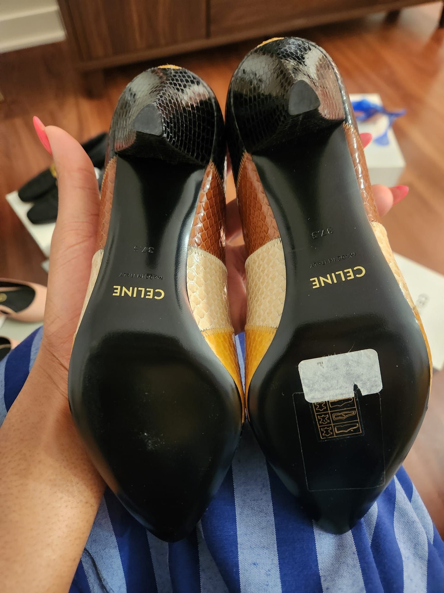 Celine Celine colorblock snakeskin pump Size US 7.5 / IT 37.5 - 3 Thumbnail