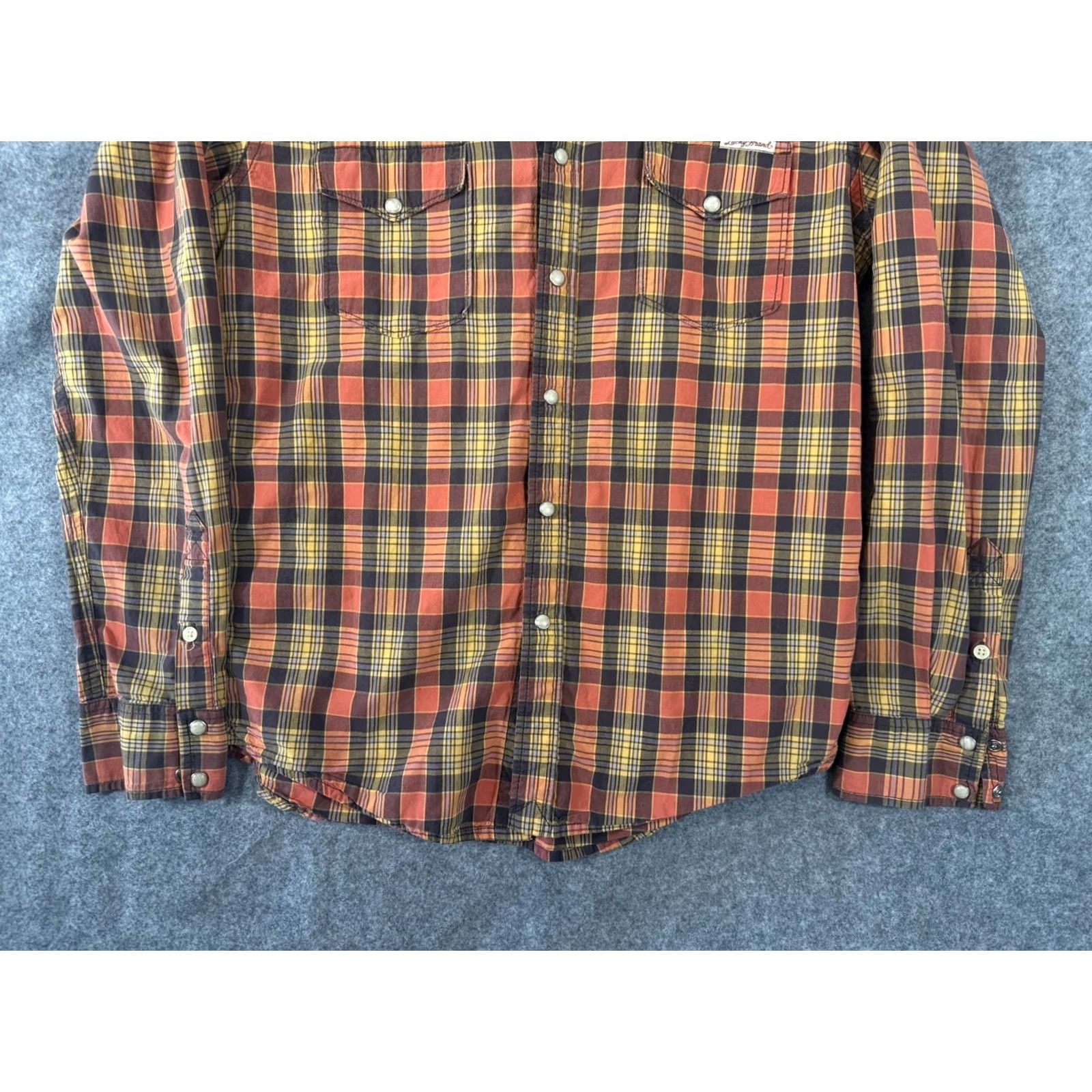 Lucky Brand Lucky Brand Western Shirt Mens M Multicolor Plaid Pearl Snap Front Flap Pocket Long Sleeve Shirts Size US M / EU 48-50 / 2 - 4 Thumbnail