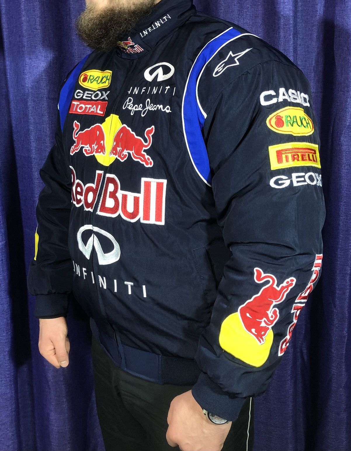 Ferrari × Red Bull × Vintage Red Bull Auto Moto Motorcycle Jacket Racing Size US L / EU 52-54 / 3 - 2 Thumbnail