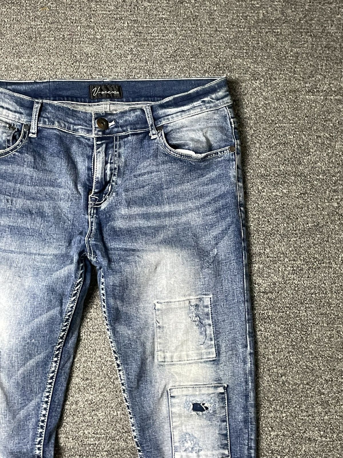 Japanese Brand U-Men Brand Distressed Skinny Denim (62) Size US 30 / EU 46 - 2 Thumbnail