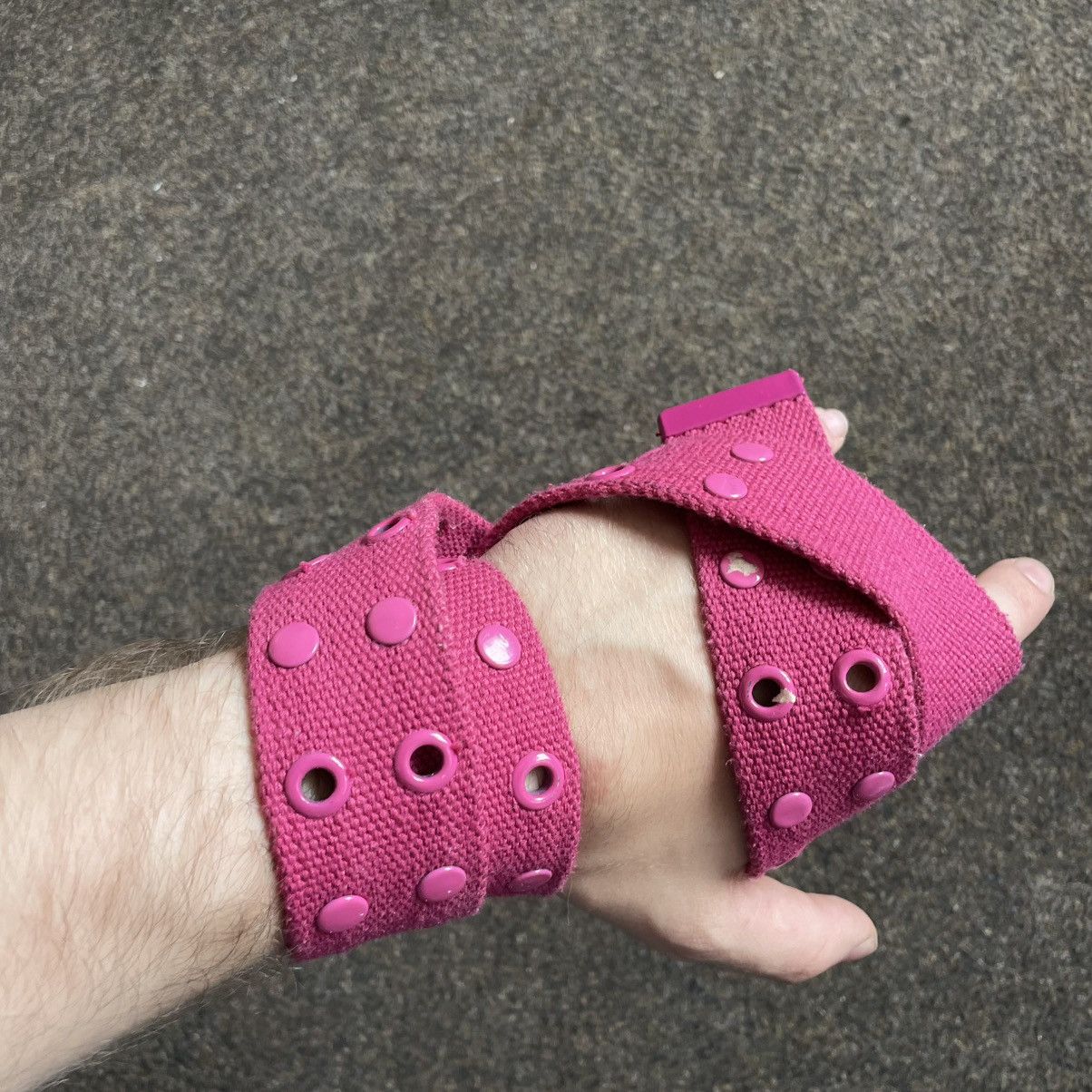 Vintage Vintage Y2K Hot Pink Studded Belt Punk Rave Archive Baggy OS Size ONE SIZE - 3 Thumbnail