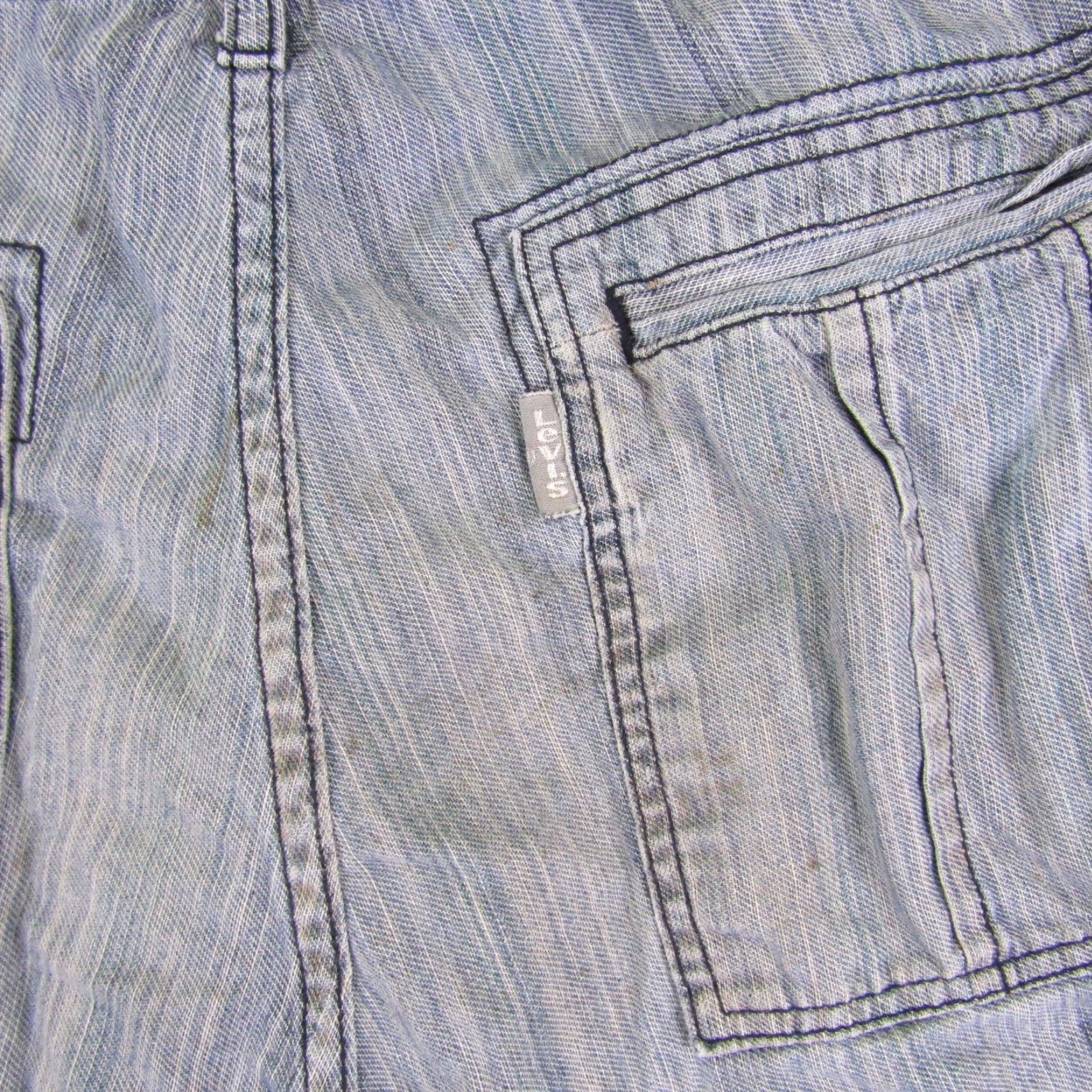Levi's Levis Silvertab Shorts mens 36 Blue Stripes Twill Cargo Outdoors Workwear Size US 35 - 6 Thumbnail