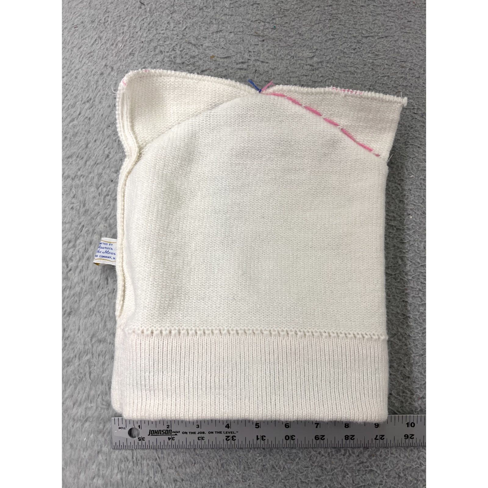 Pinko Maureen of The Mews Beanie Adult One Size White Knit Tassels Acrylic Ski Theme Unisex Mens Womens Boys Girls Size ONE SIZE - 5 Thumbnail