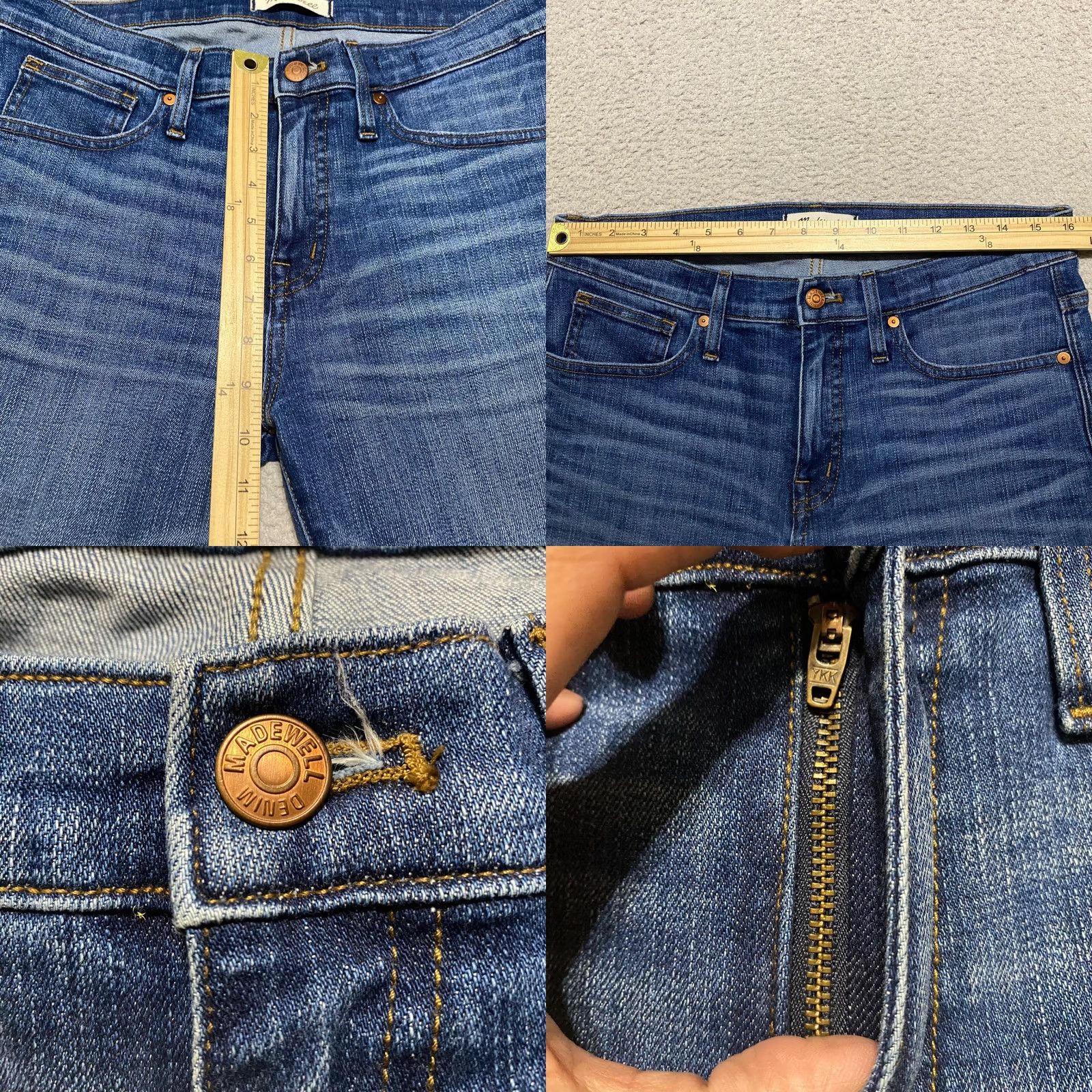 Madewell Madewell Jeans Womens 30 Blue Denim High Rise Skinny Crop Distressed Curvy Jeans Size 30" / US 8 / IT 44 - 8 Thumbnail