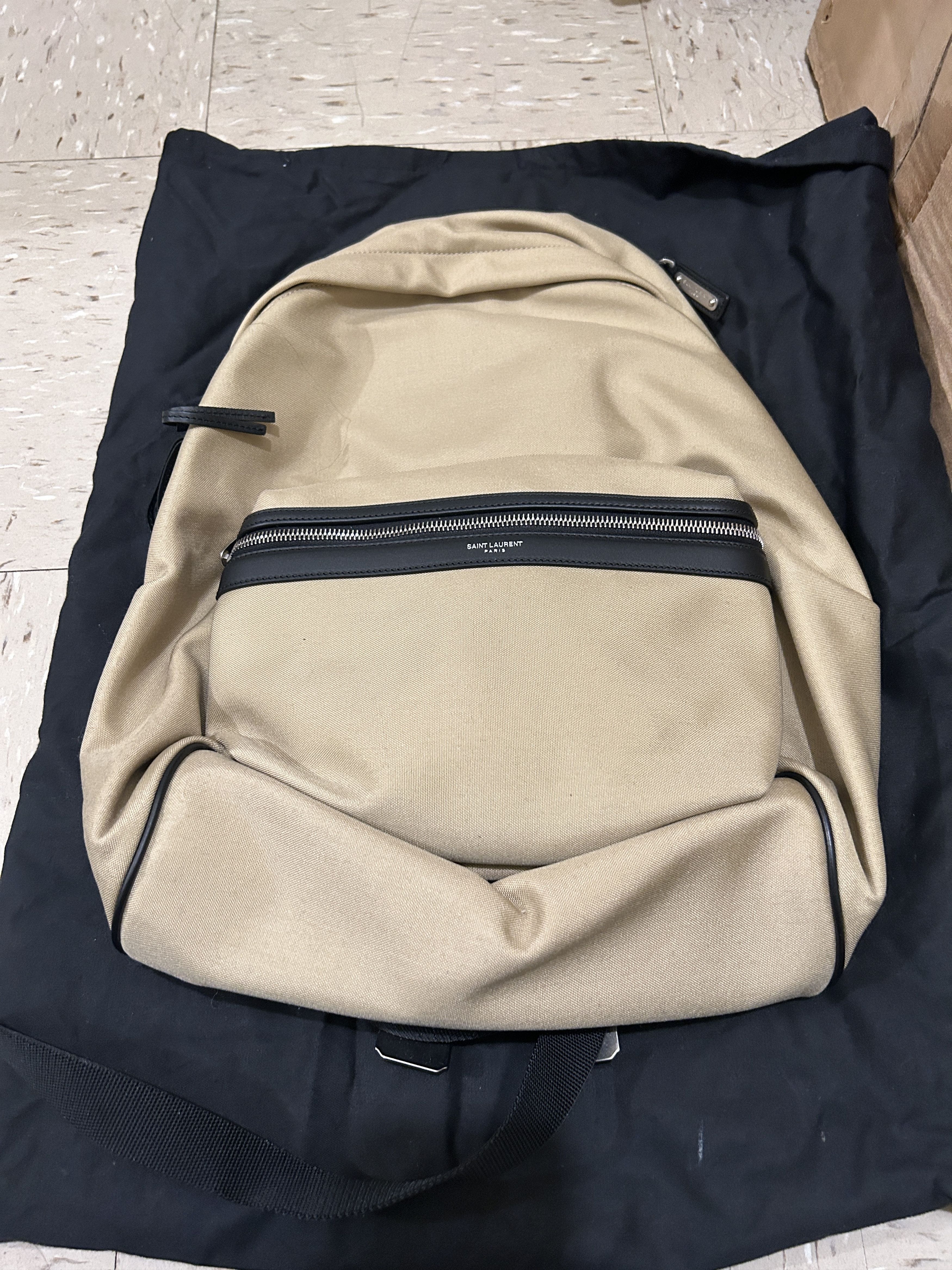Saint laurent Paris small city backpack tan
