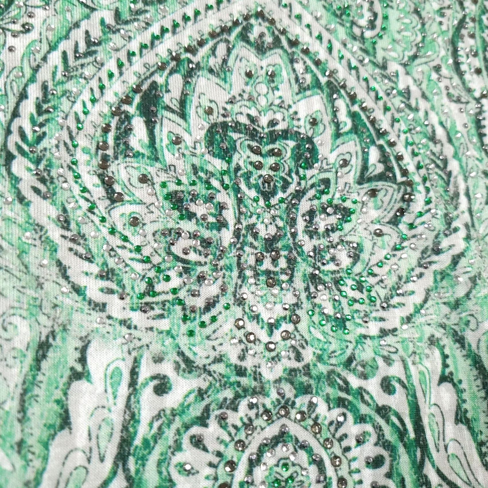 Vintage VINTAGE Chico's Shirt Women's Large Green Geometric Burnout Studded Cinched USA Size L / US 10 / IT 46 - 5 Thumbnail