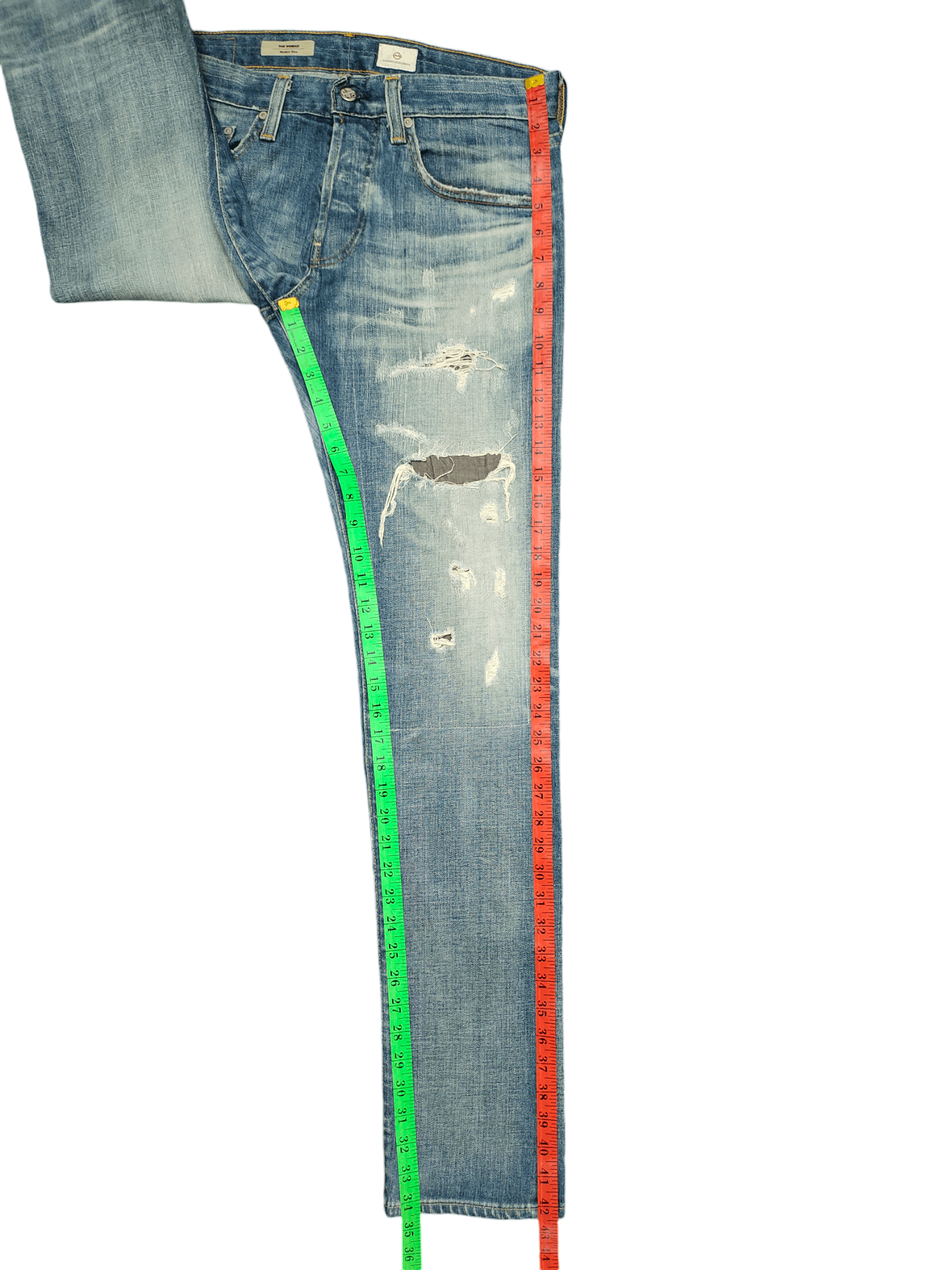Kapital AG Adriano Goldschmied Clawmark Distress Patchwork Jeans Y2k Size US 31 - 11 Thumbnail