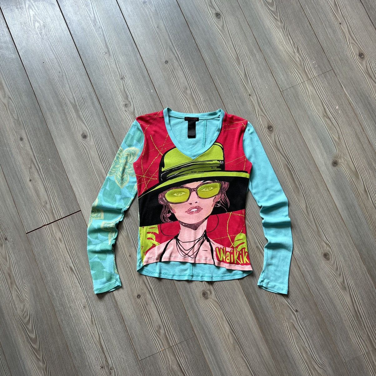 Custo Barcelona Rare Custo Barcelona Vintage Printed Y2K Long Sleeve Top Size M / US 6-8 / IT 42-44 - 1 Thumbnail