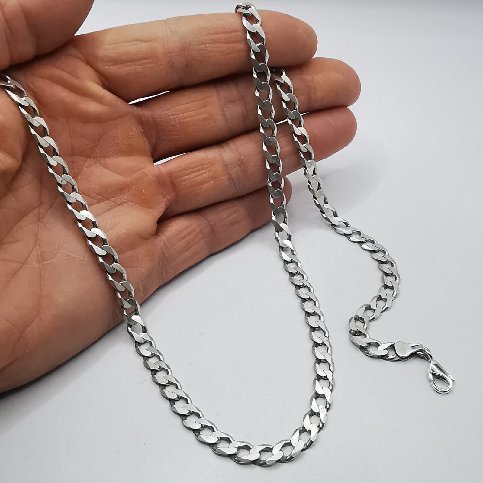 Sterling Silver Vintage Jewelry Chain, 925 Sterling Silver, Signed 24.77g Size ONE SIZE - 4 Thumbnail