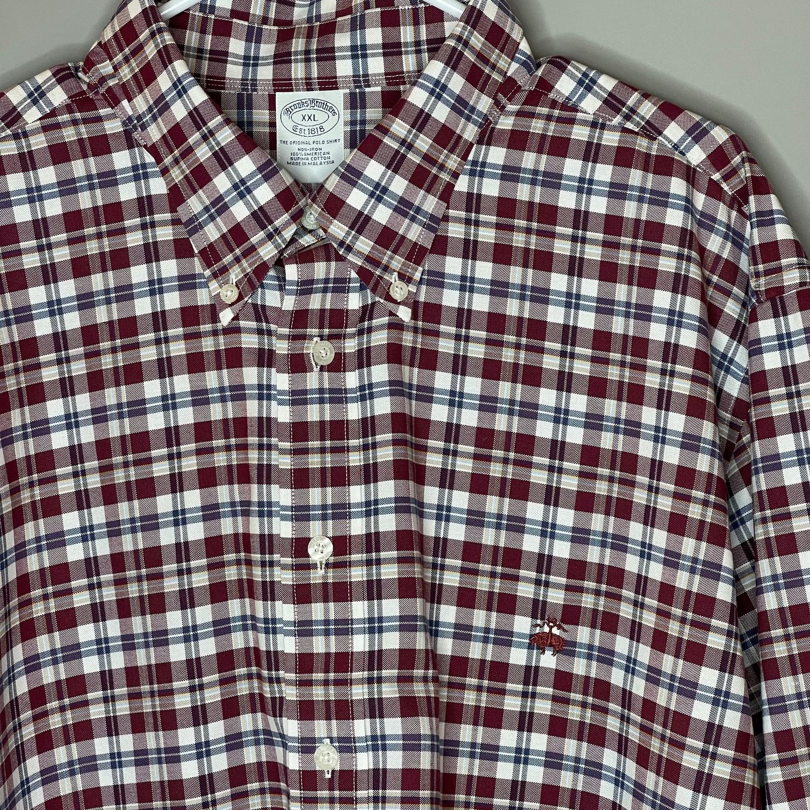 Brooks Brothers Brooks Brothers Red Plaid Collared Oxford Shirt, XXL Size US XXL / EU 58 / 5 - 3 Thumbnail