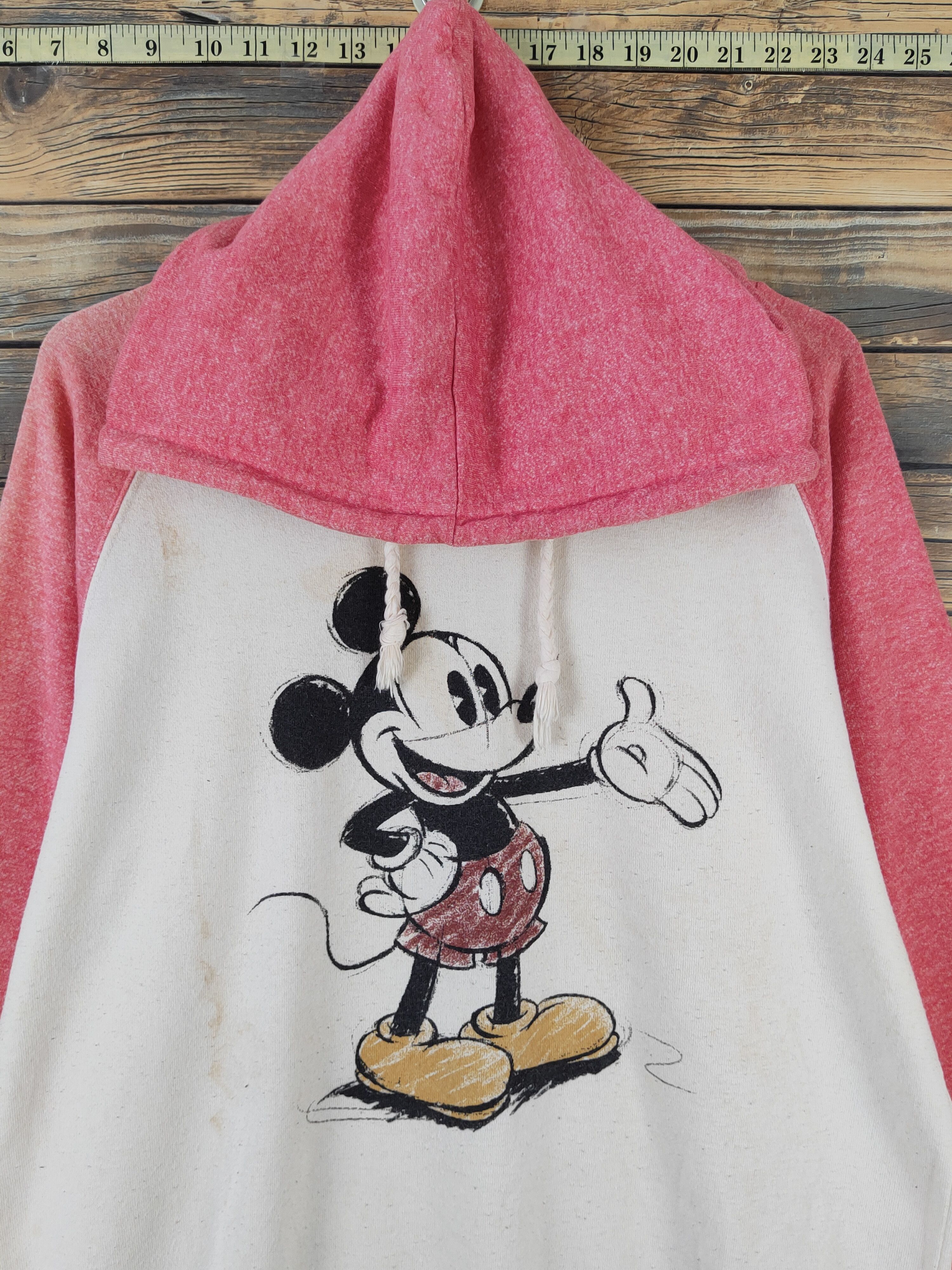 Disney Disney Cream Red Mickey Mouse Hoodie Sweatshirts #W960 Size US M / EU 48-50 / 2 - 2 Thumbnail