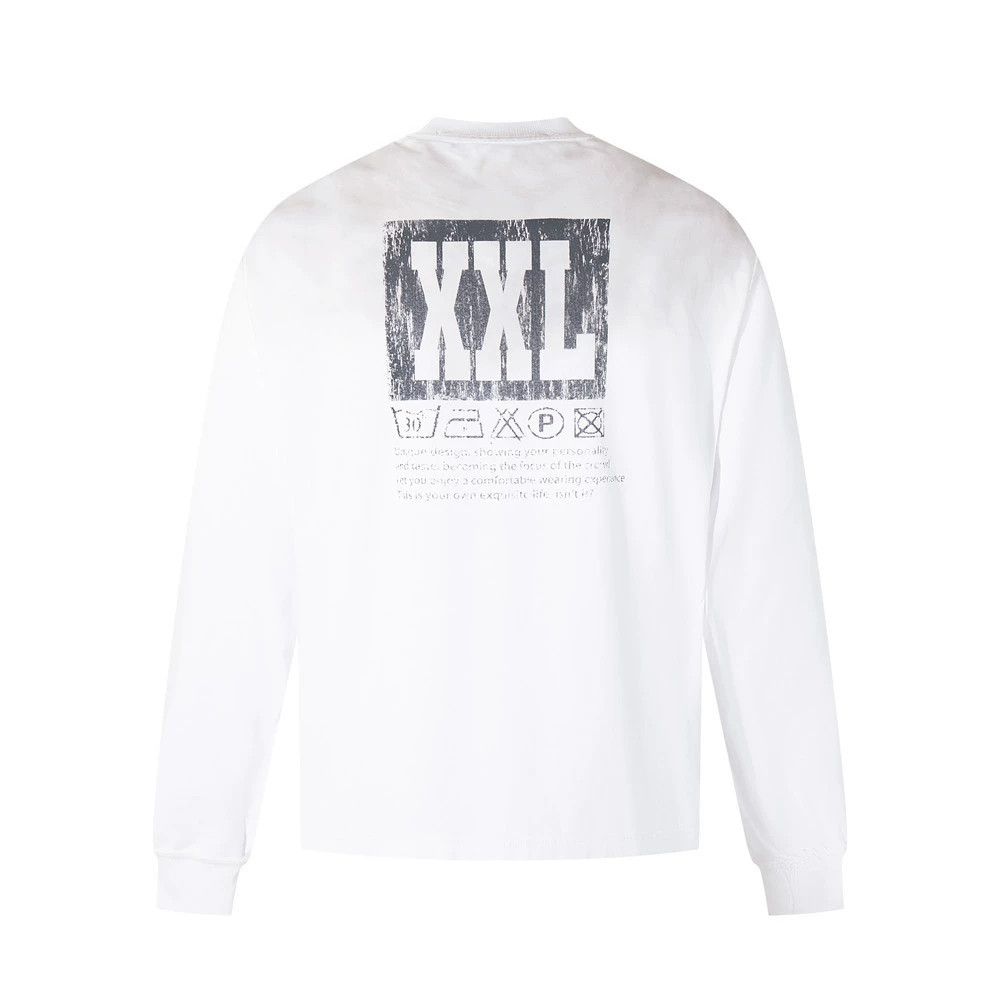 Vintage Men's washed trendy letter gradient long-sleeved T-shirt Size US L / EU 52-54 / 3 - 1 Thumbnail