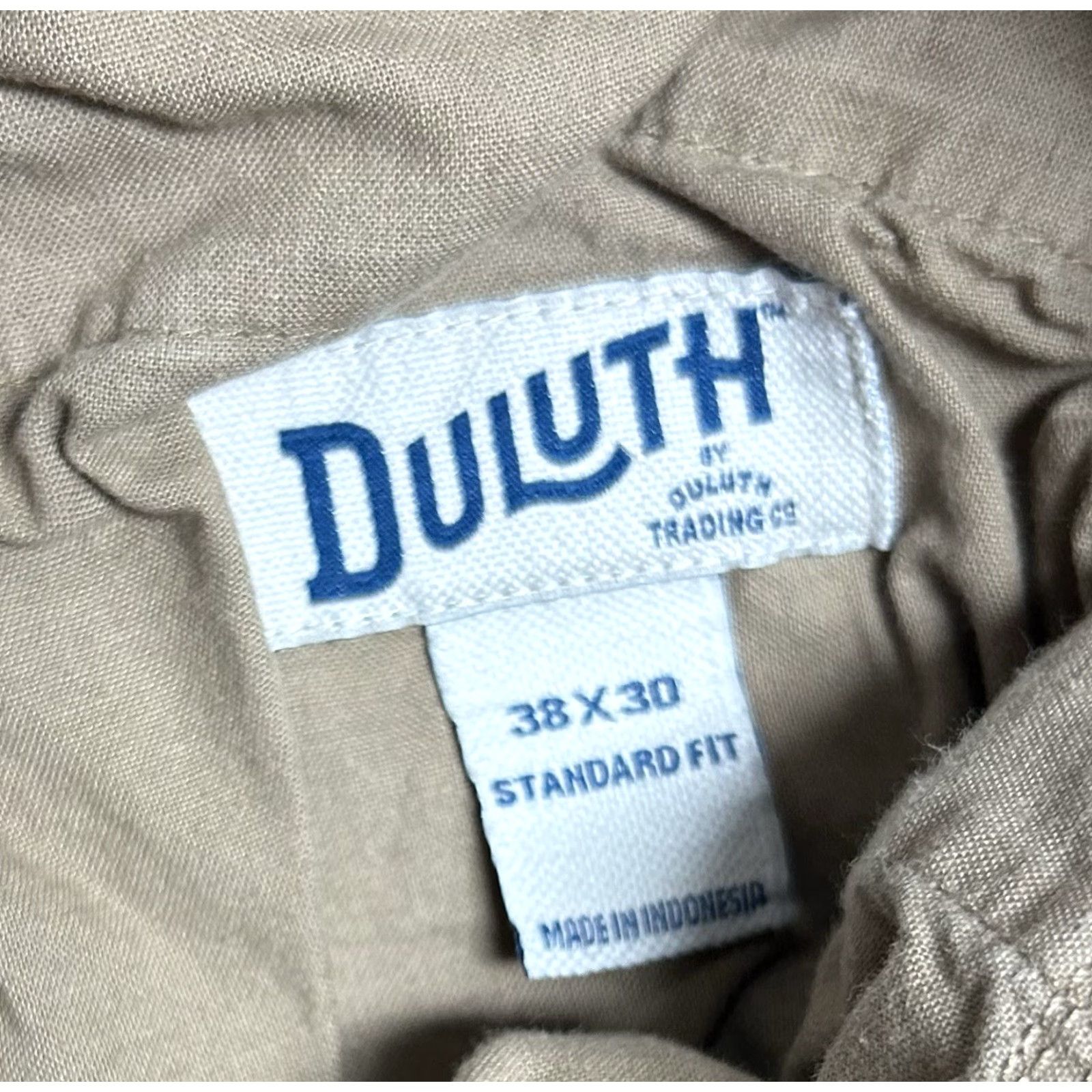 CO Duluth Trading Co Mens Standard Fit Pants 38x30 Light Brown Khaki Canvas Straight Leg Regular Rise Inseam 30 Fr Mens Pants Regular Brown Size US 38 / EU 54 - 7 Thumbnail