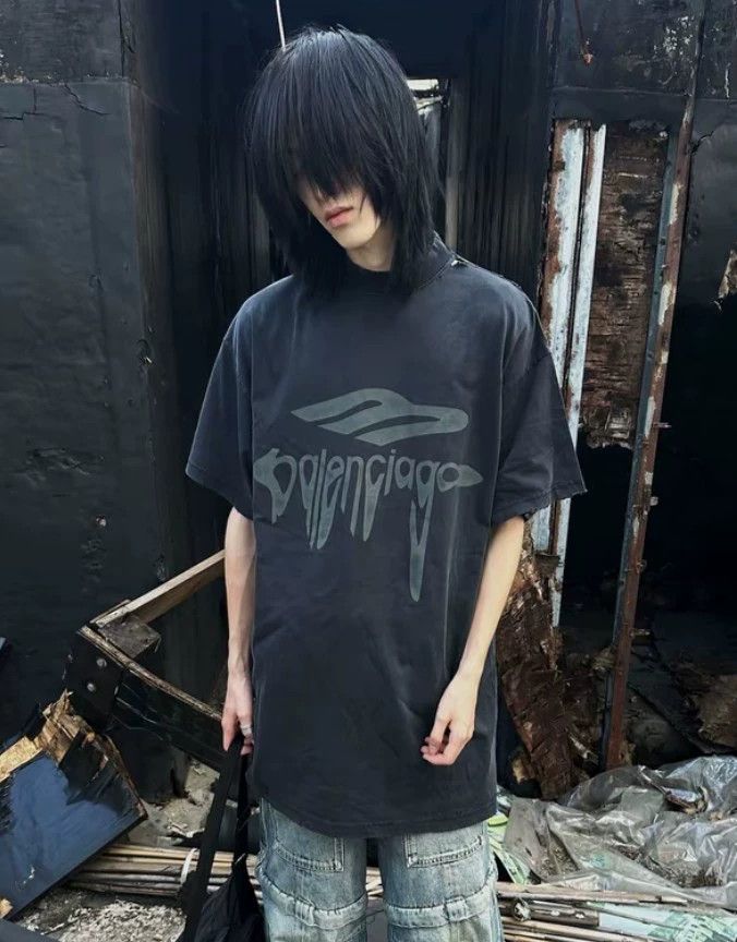 Balenciaga Balenciaga Black water-wash distressed 3B dissolved logo s Size US XL / EU 56 / 4 - 4 Thumbnail
