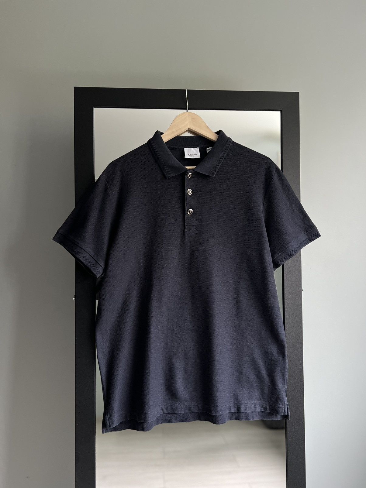 Burberry Burberry Luxury Navy Polo T-shirt Size US L / EU 52-54 / 3 - 2 Thumbnail