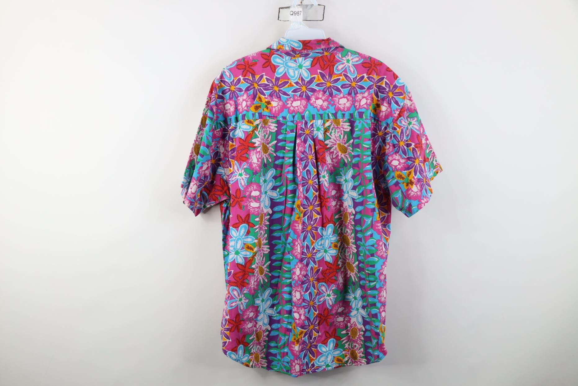 Vintage Vintage 90s Streetwear Flower Camp Collar Button Shirt Size XXL / US 16-18 / IT 52-54 - 10 Thumbnail