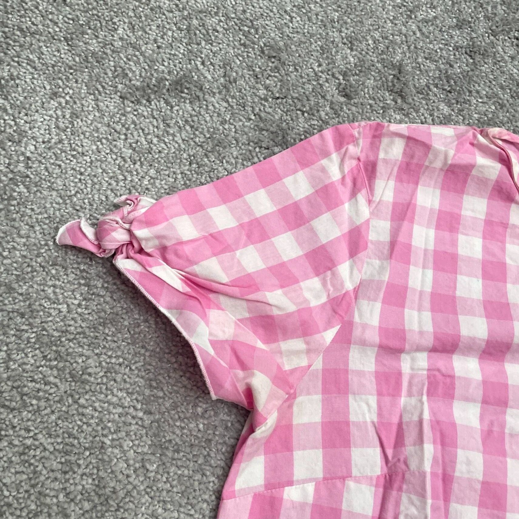 Banana Republic Banana Republic Blouse Womens XS Pink White Check Tie Sleeve Back Button Casual Size XS / US 0-2 / IT 36-38 - 4 Thumbnail