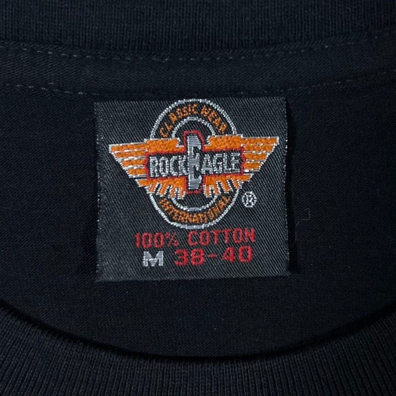Vintage Rock Eagle Early 00's Goth Tribal Skull Pentagram Graphic Black T-Shirt Medium Regular Men's Short Sleeve Cotton Shirt Size US S / EU 44-46 / 1 - 3 Thumbnail