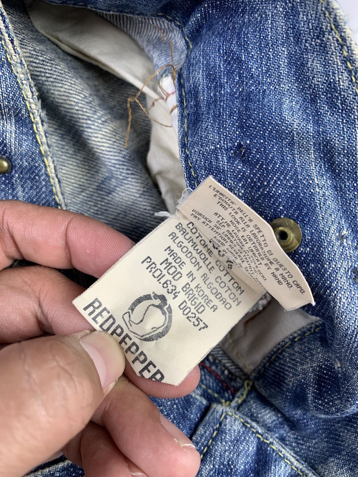 Japanese Brand 2000s Red Pepper Japan Low Rise Studded BaggyJeans Pants Size 30" / US 8 / IT 44 - 12 Thumbnail