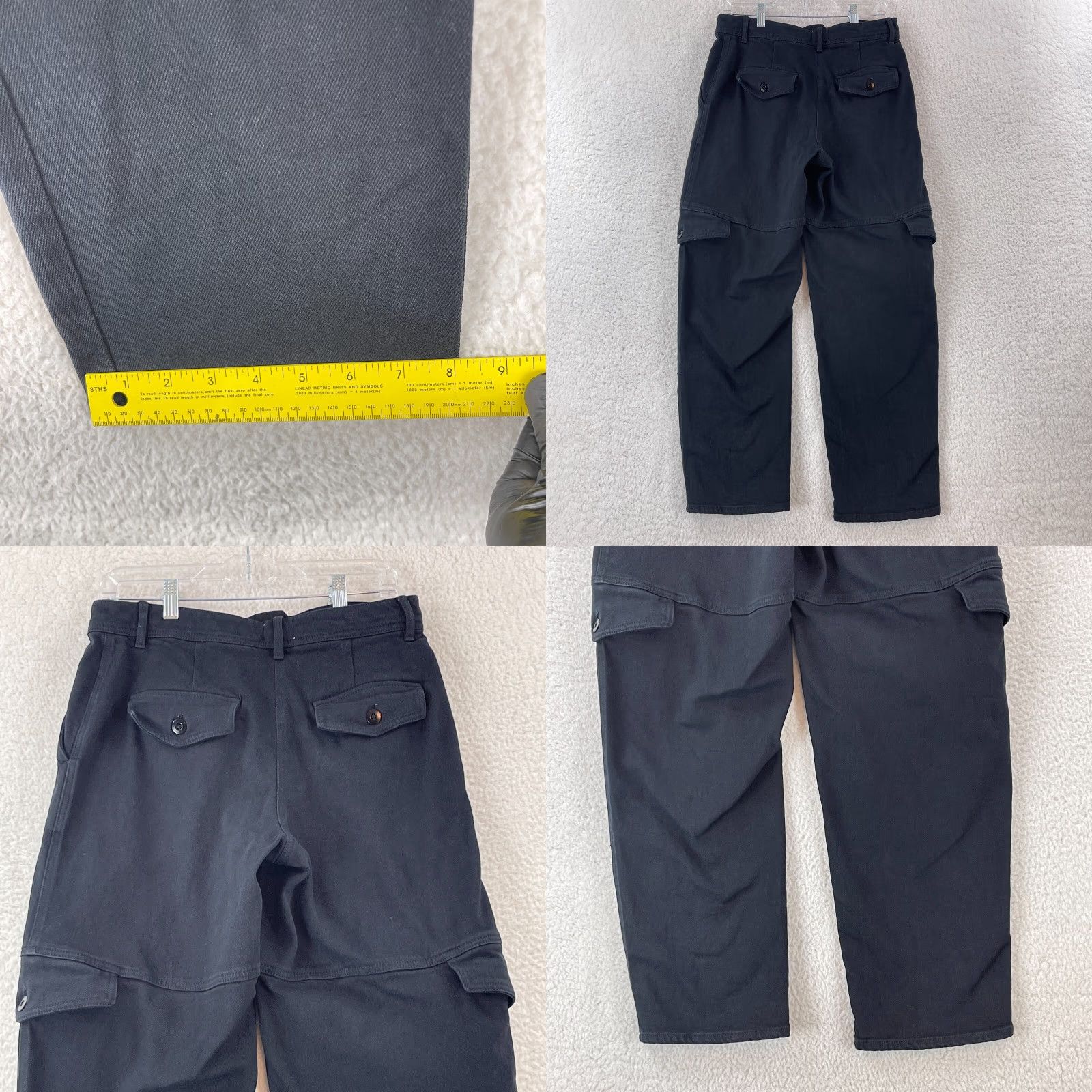 Vintage Wilfred Free Baggy Wide-Leg Cargo Jeans Womens Size 8 Black Denim High Rise Jeans Size 30" / US 8 / IT 44 - 9 Thumbnail