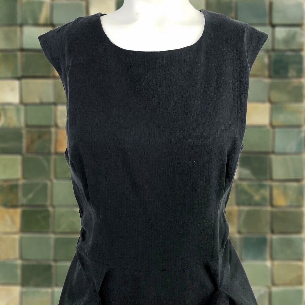 Vetements Moulinette Soeurs Vetements Dress Midi Silk Blend Women’s 8 Sheath Round Neck Sleeveless Black Size M / US 6-8 / IT 42-44 - 1 Thumbnail