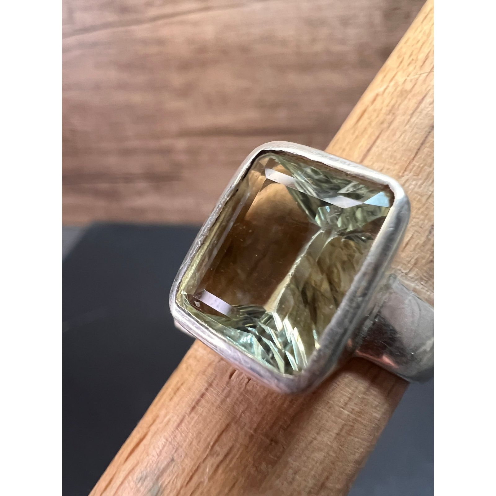 Other NEW Prasiolite Sterling silver ring 6.87 grams Size ONE SIZE - 12 Thumbnail