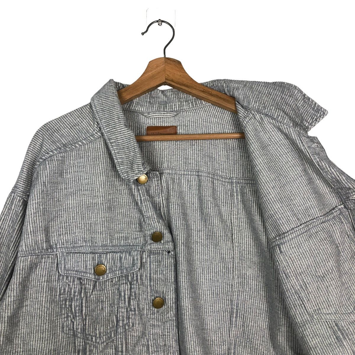 Hysteric Glamour 🔥CROPPED HICORY CHORE JACKET BIKER EARTH MUSIC & ECOLOGY Size US M / EU 48-50 / 2 - 12 Thumbnail