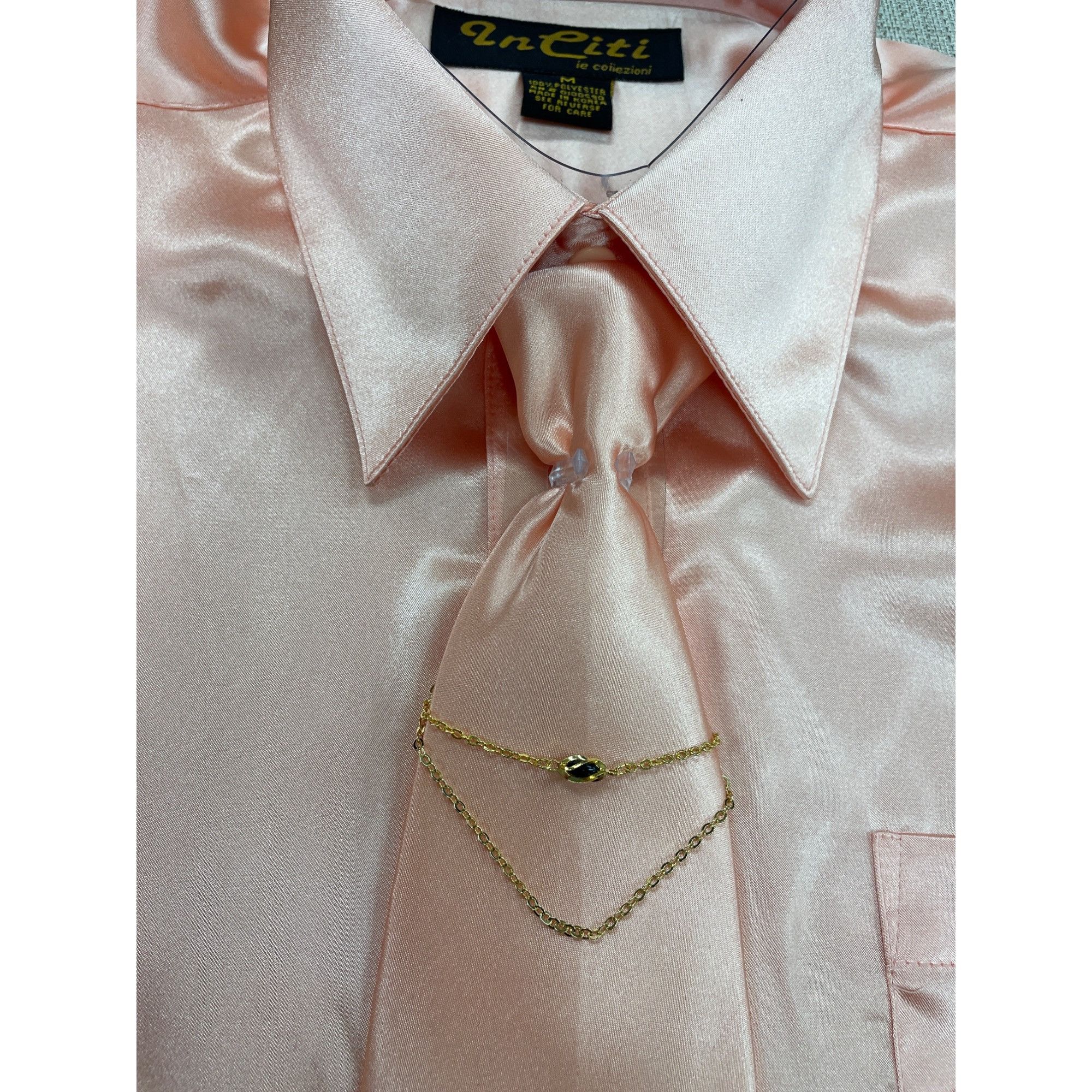 Other InCiti le collezioni Men Peach Satin Look Dress Shirt M SKU Size US M / EU 48-50 / 2 - 4 Thumbnail