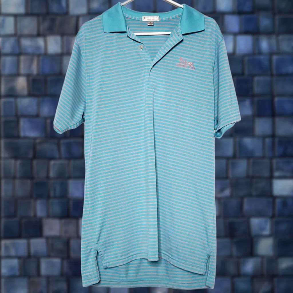 Peter Millar Peter Millar Mens L Golf Polo Shirt Short Sleeve Striped Blue Summer Comfort Size US L / EU 52-54 / 3 - 1 Thumbnail