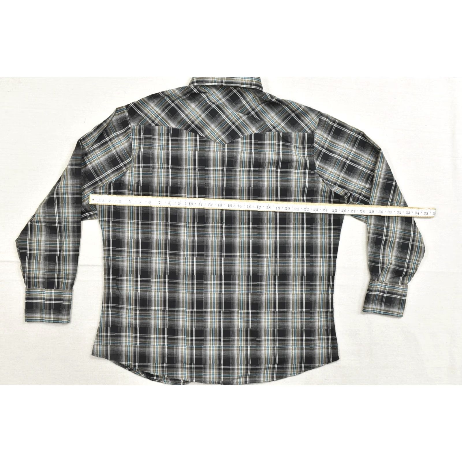 Wrangler Wrangler Western Fashion Snap Shirt Men XL Black Plaid Pearl Snap Long Sleeve Size US XL / EU 56 / 4 - 4 Thumbnail