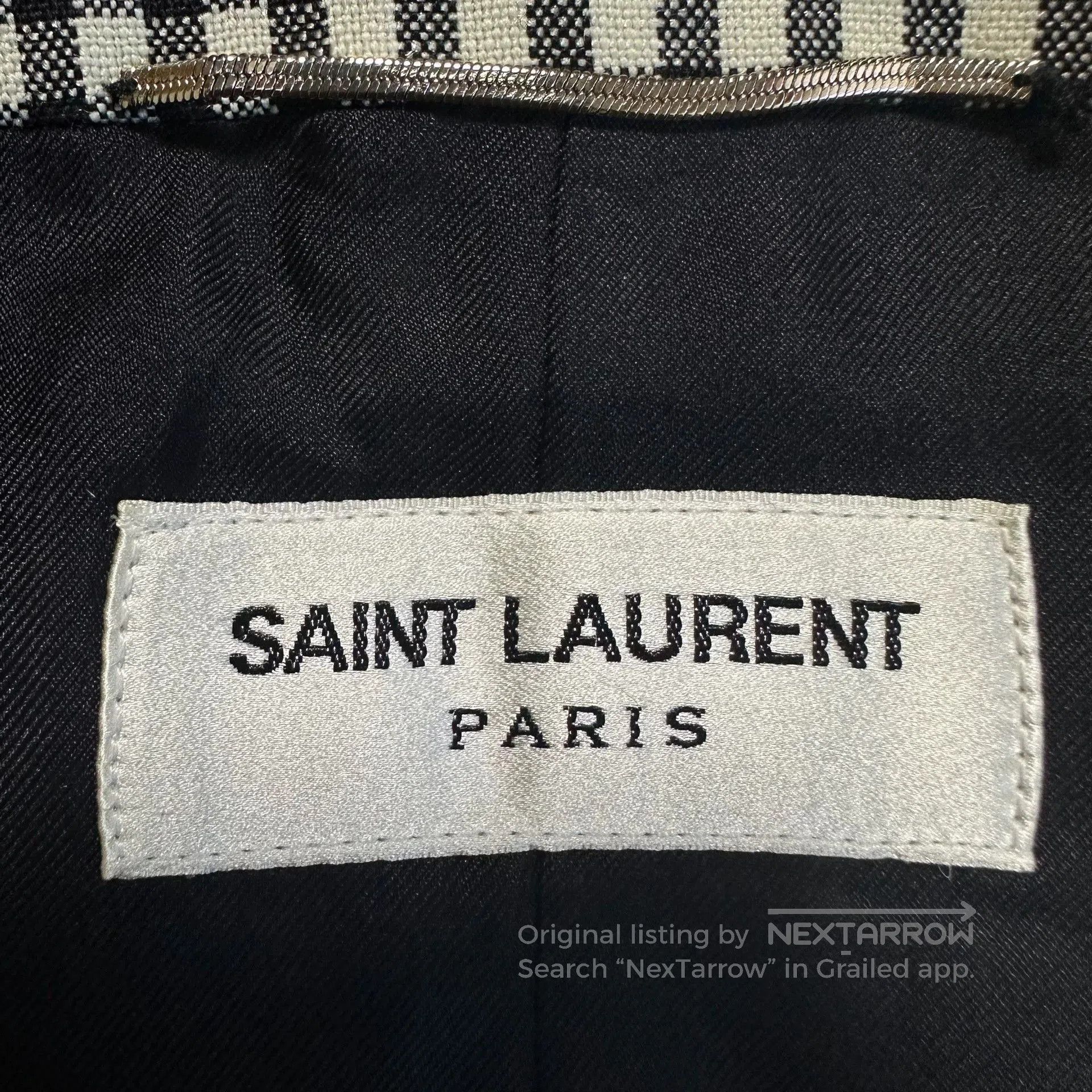 Saint Laurent Paris black and white houndstooth blazer jacket. Size US M / EU 48-50 / 2 - 6 Thumbnail