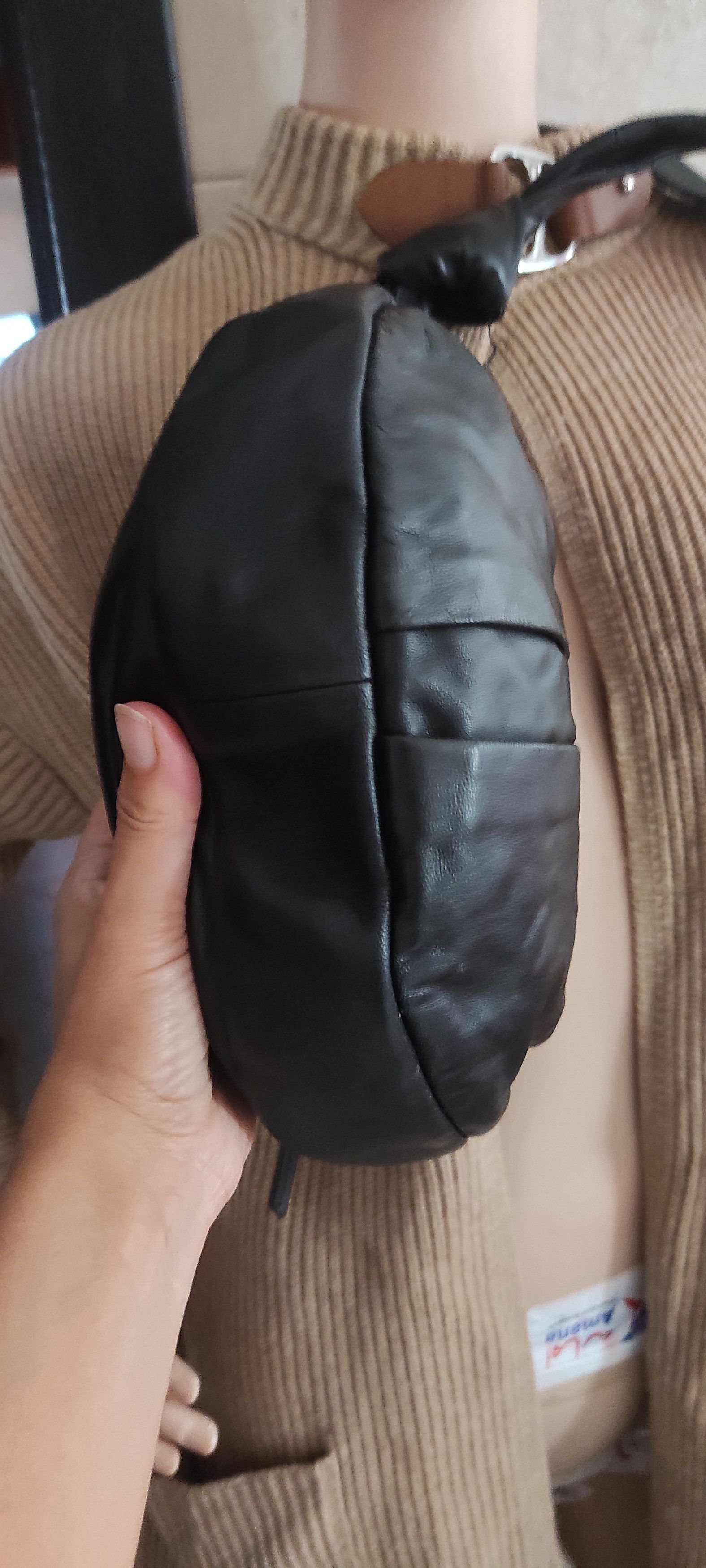 Leather × Zara Zara Sheep Leather Hobo Soft Skin Shoulder Bag Black Size ONE SIZE - 7 Thumbnail