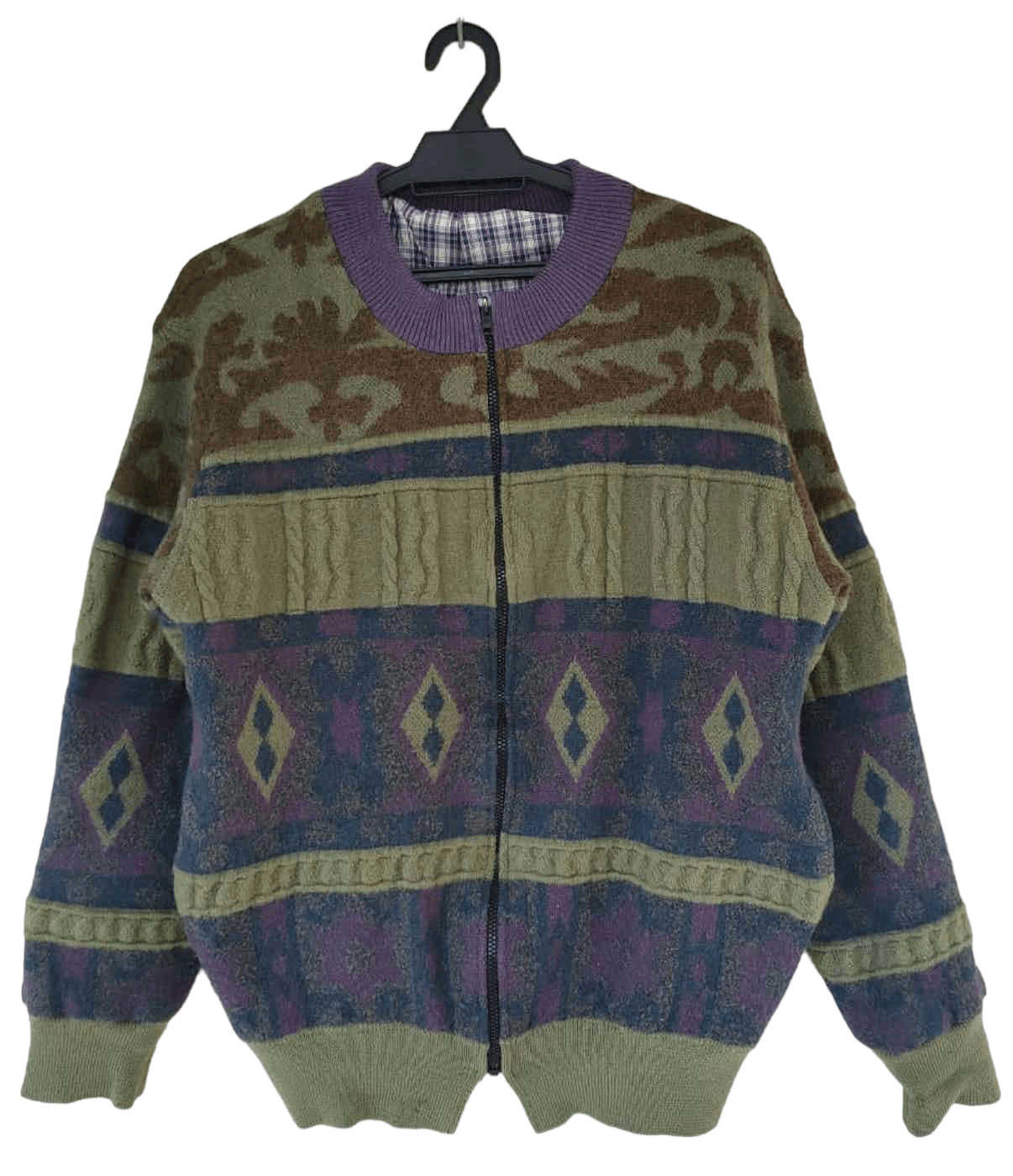 Vintage Vintage Elwool Knitted Zipper Jacket Size US M / EU 48-50 / 2 - 1 Thumbnail