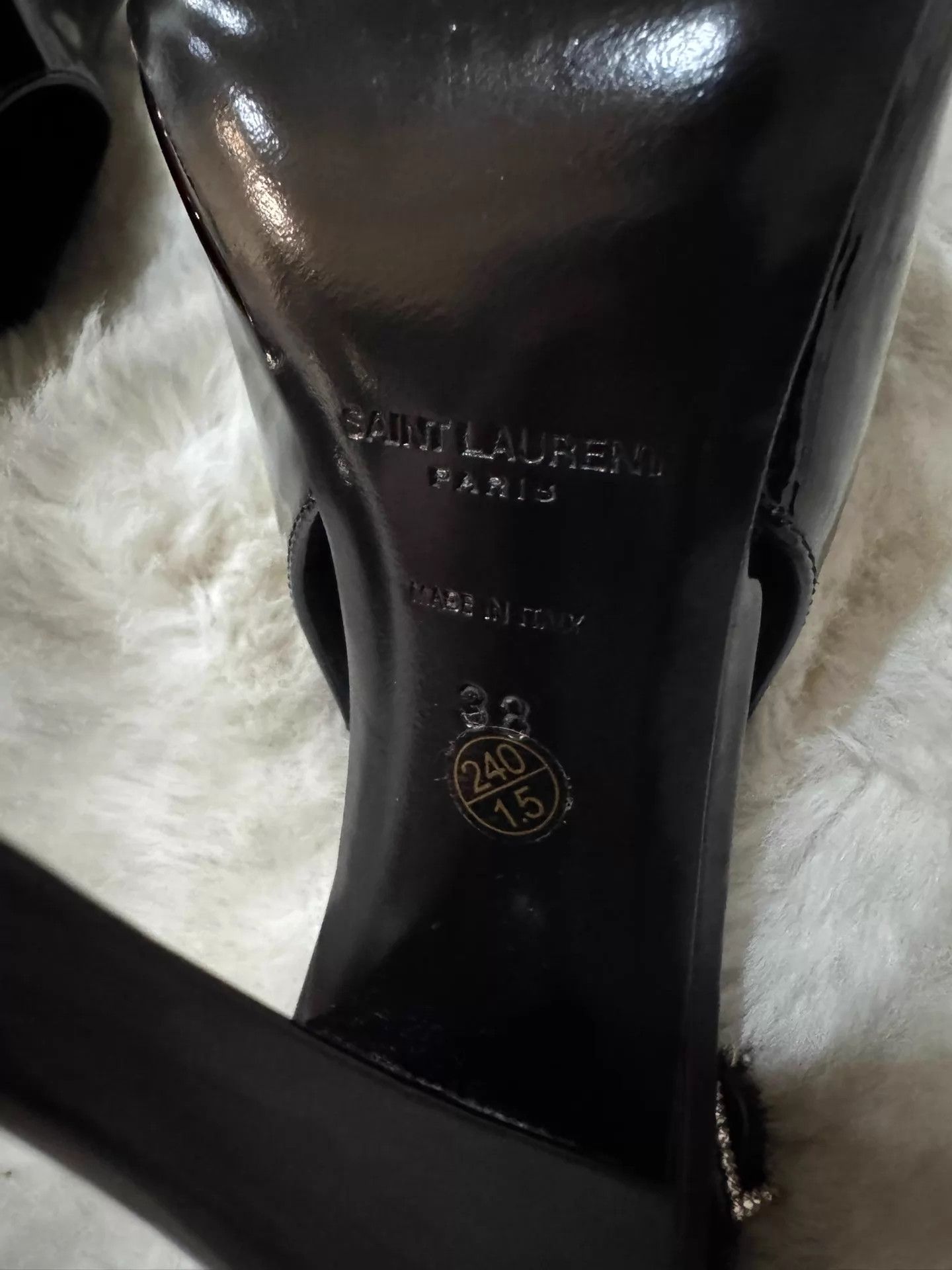 Saint Laurent Paris YSL crystal patent leather heels 38 new Size US 7 / IT 37 - 6 Thumbnail