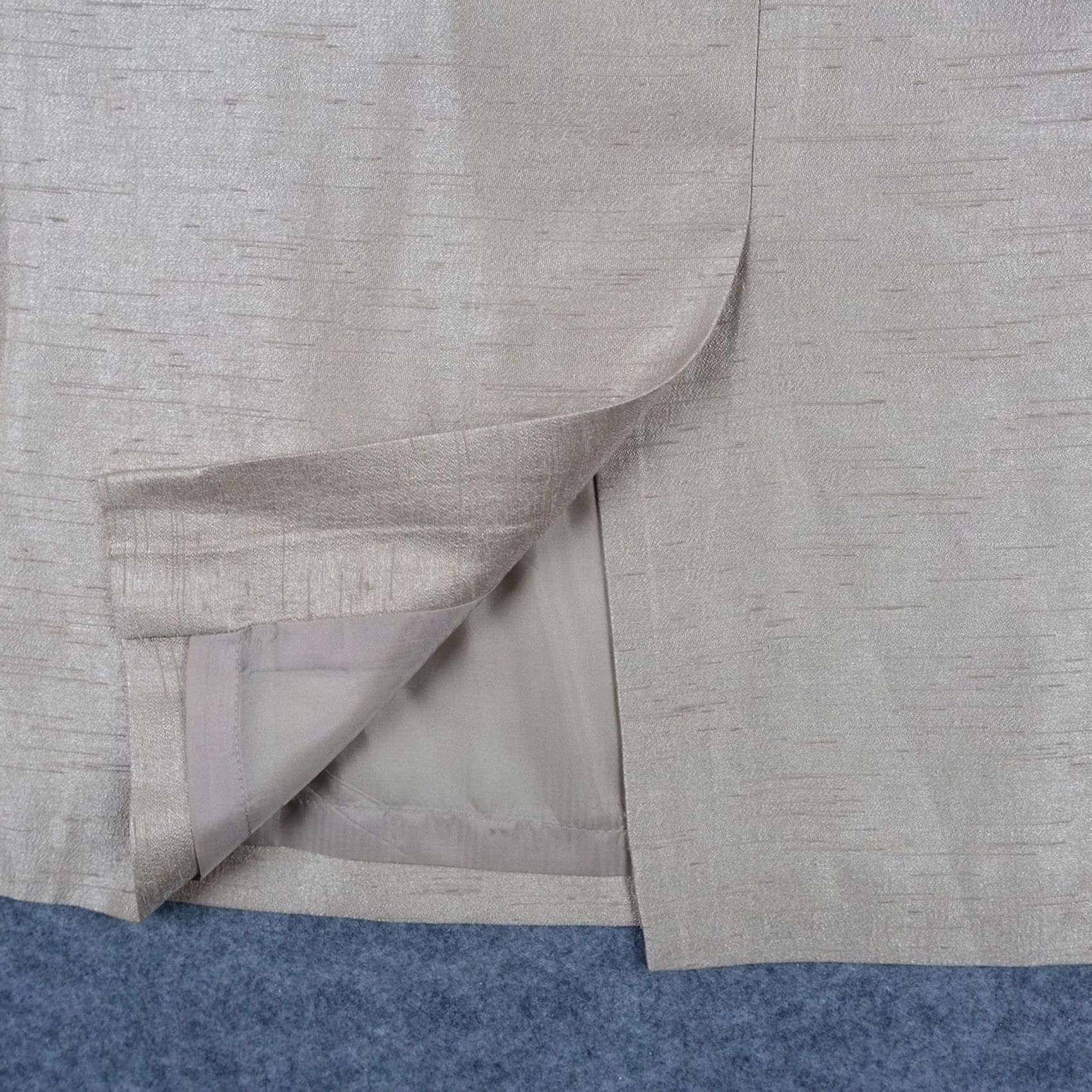 Kasper VINTAGE Kasper Skirt Womens 20W Beige Shimmer Pencil Midi Elastic Waist Dressy Womens Plus Size Slit Lined Back Zip Size 42" / US 20 - 4 Thumbnail