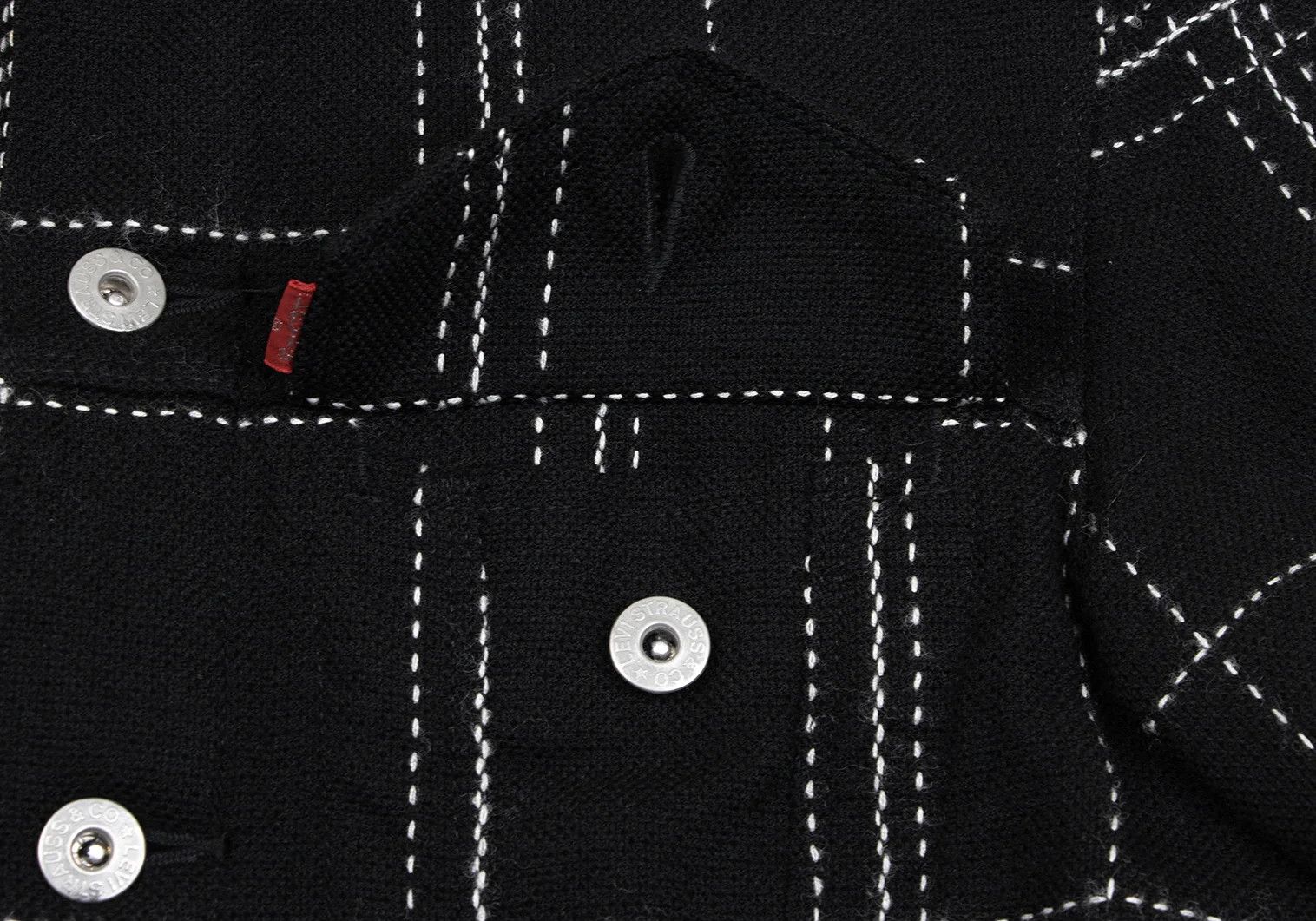 Junya Watanabe Corduroy Stitch Wool Trucker Jacket in Black, Size XS Size US XS / EU 42 / 0 - 6 Thumbnail