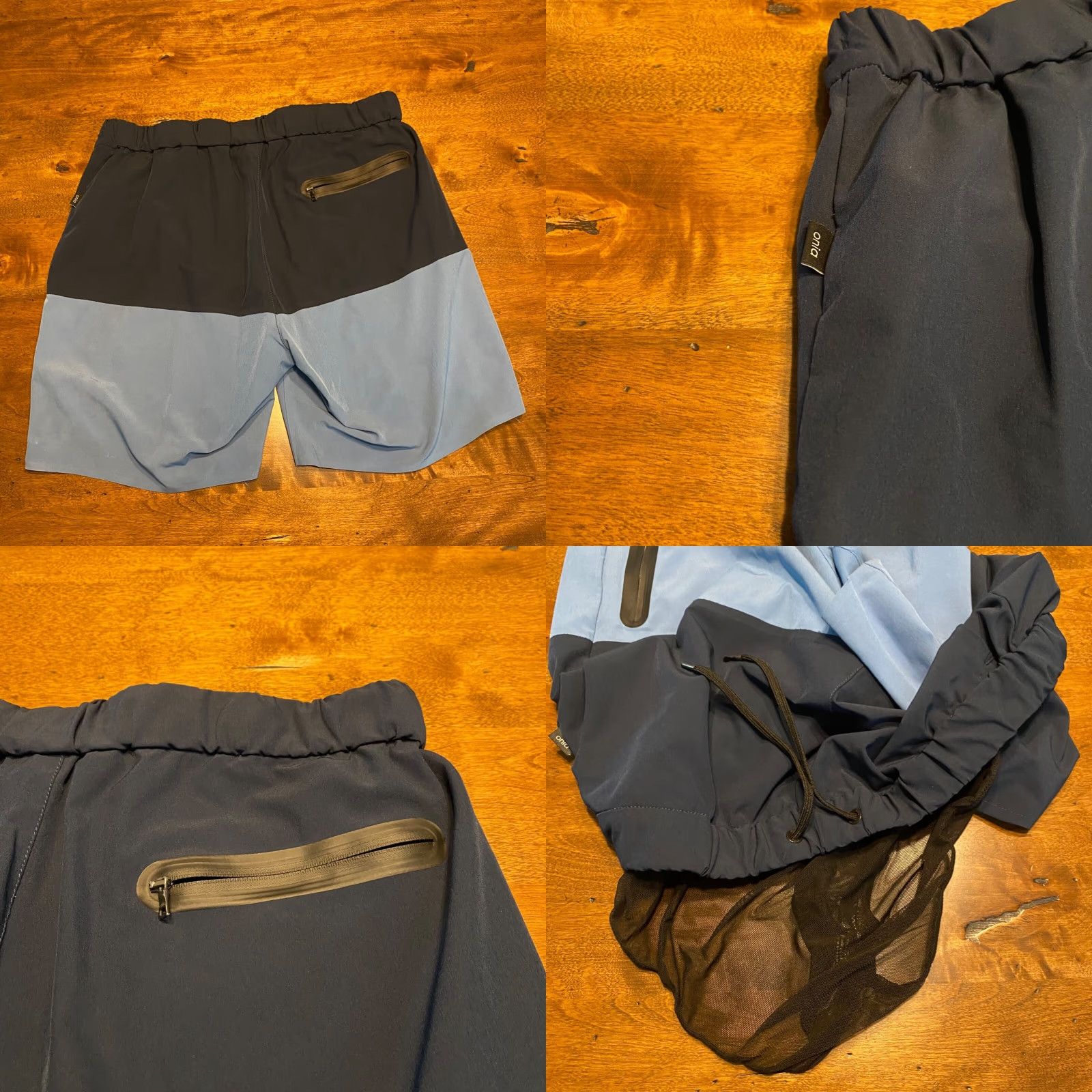 Onia ONIA Swim Trunks Mens Large Two Tone Blue Drawstring 7" Board Shorts Hybrid Size US 33 - 9 Thumbnail